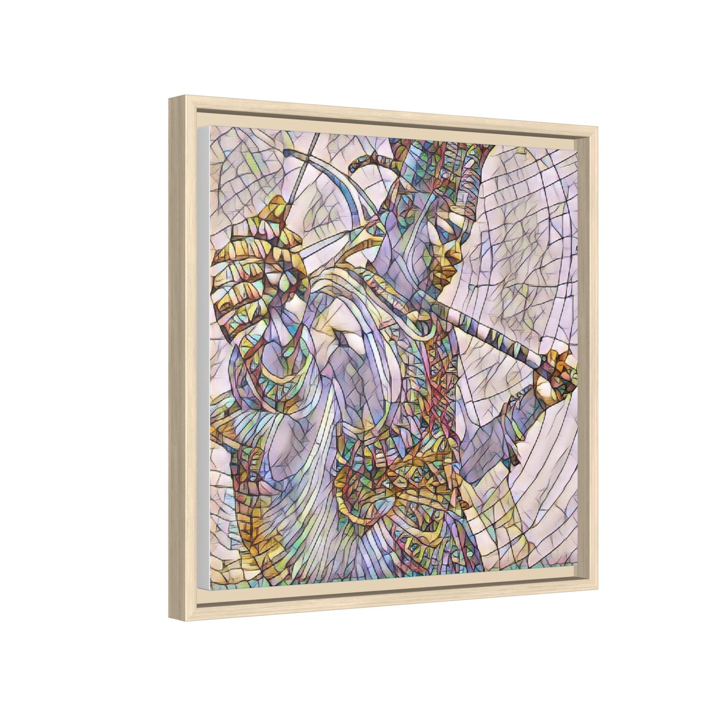 Egyptian God Mosaic Matte Canvas Framed Art
