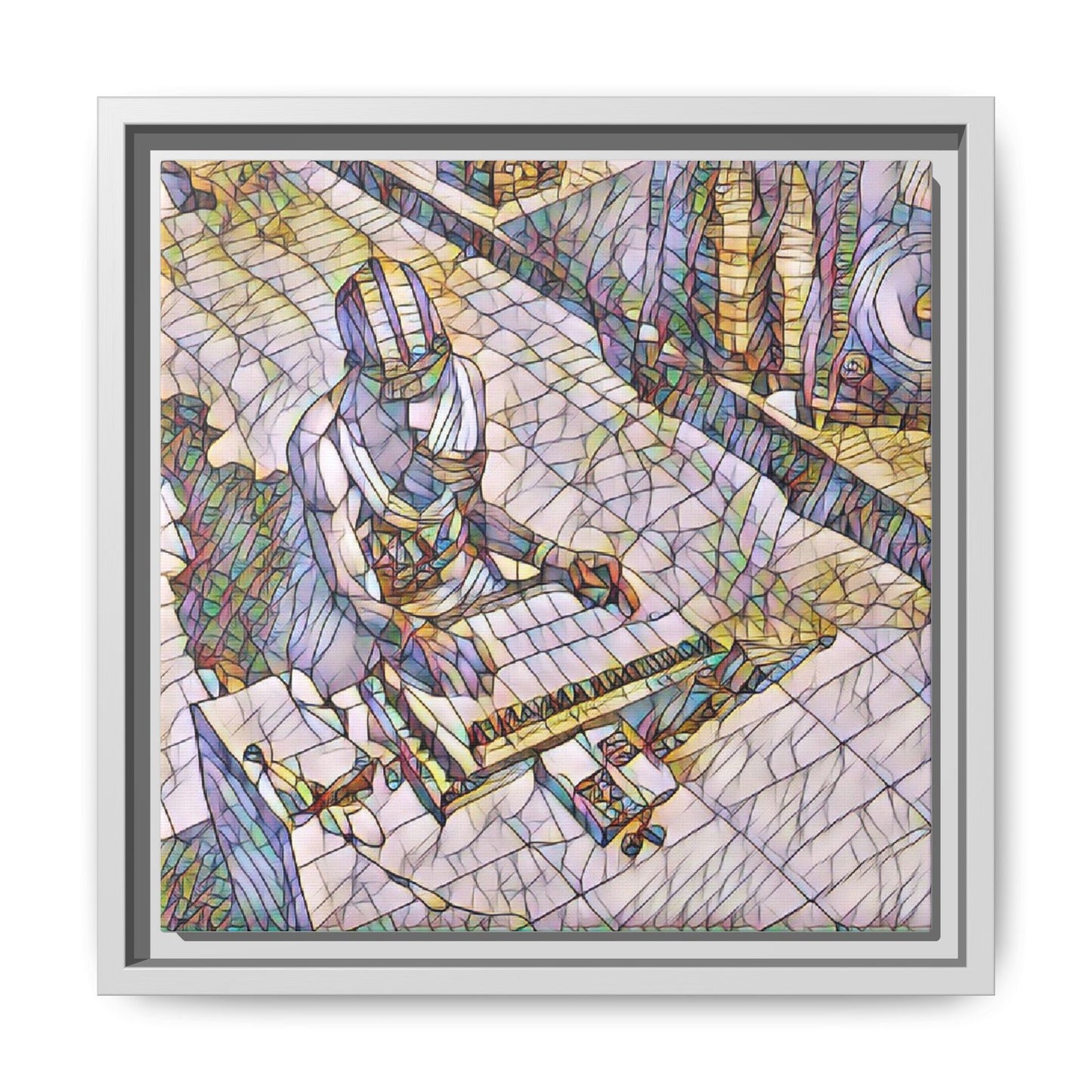 Abstract DJ Skateboarder Matte Framed Canvas – Colorful Urban Music Art Print