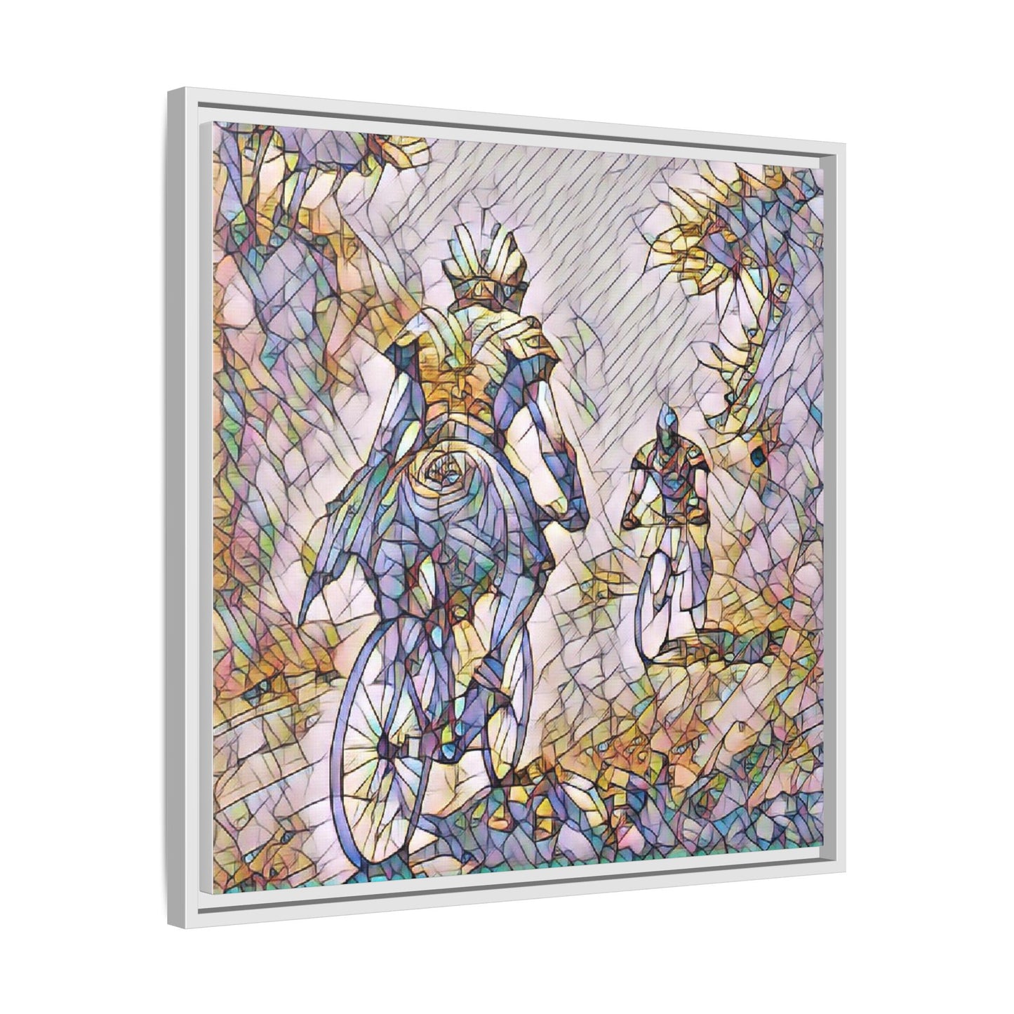 Cycling Art Print — Framed Matte Canvas Wall Art