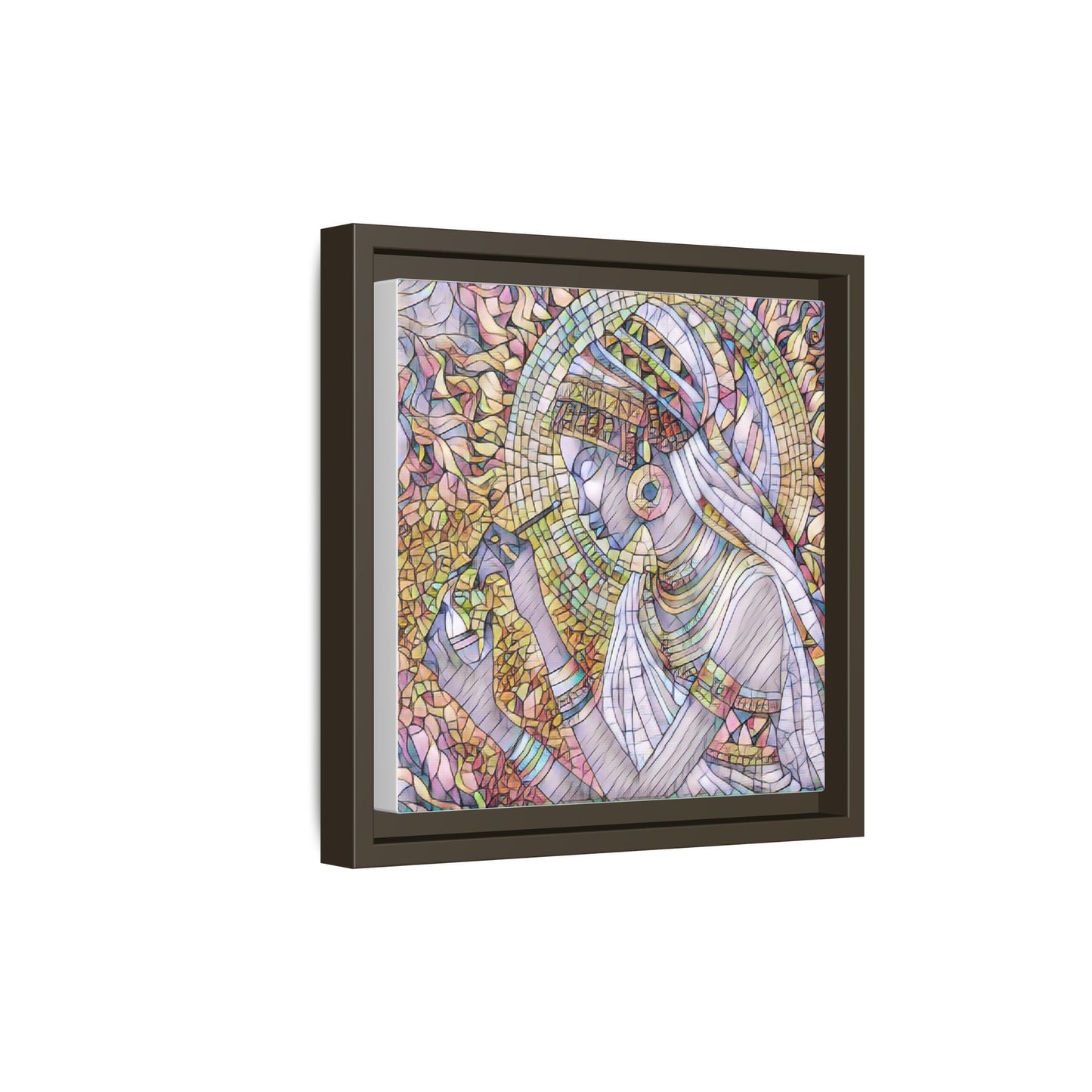 Egyptian Goddess Stained-Glass Matte Canvas (Framed)