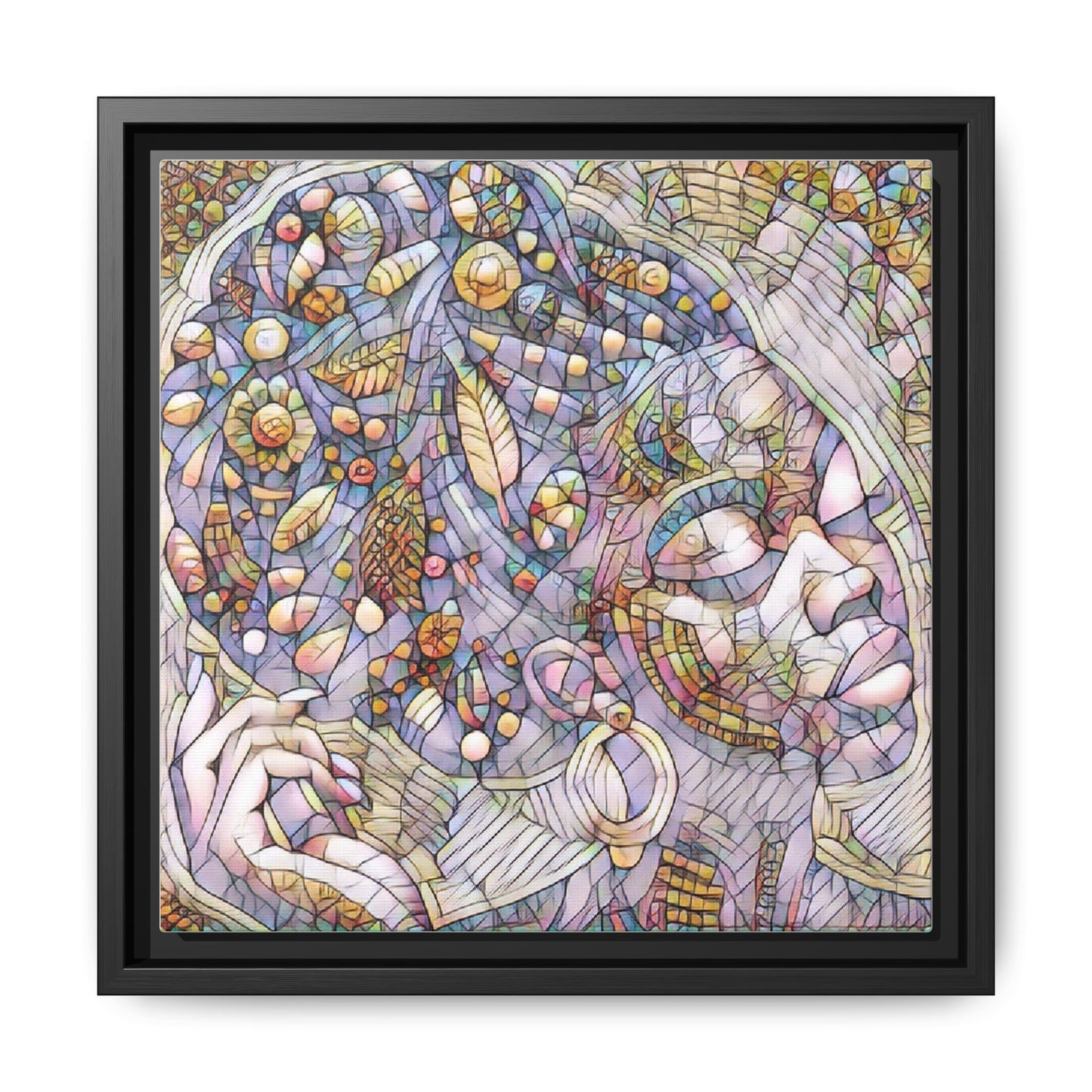 Bohemian Mosaic Woman Matte Canvas Framed Wall Art