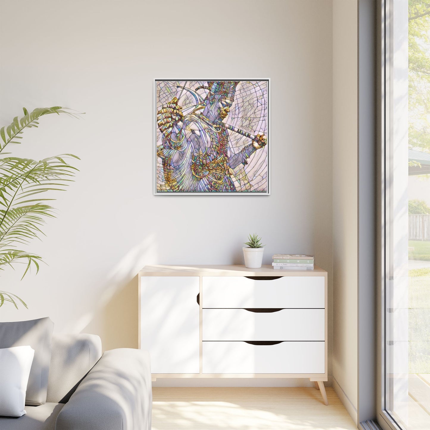 Egyptian God Mosaic Matte Canvas Framed Art
