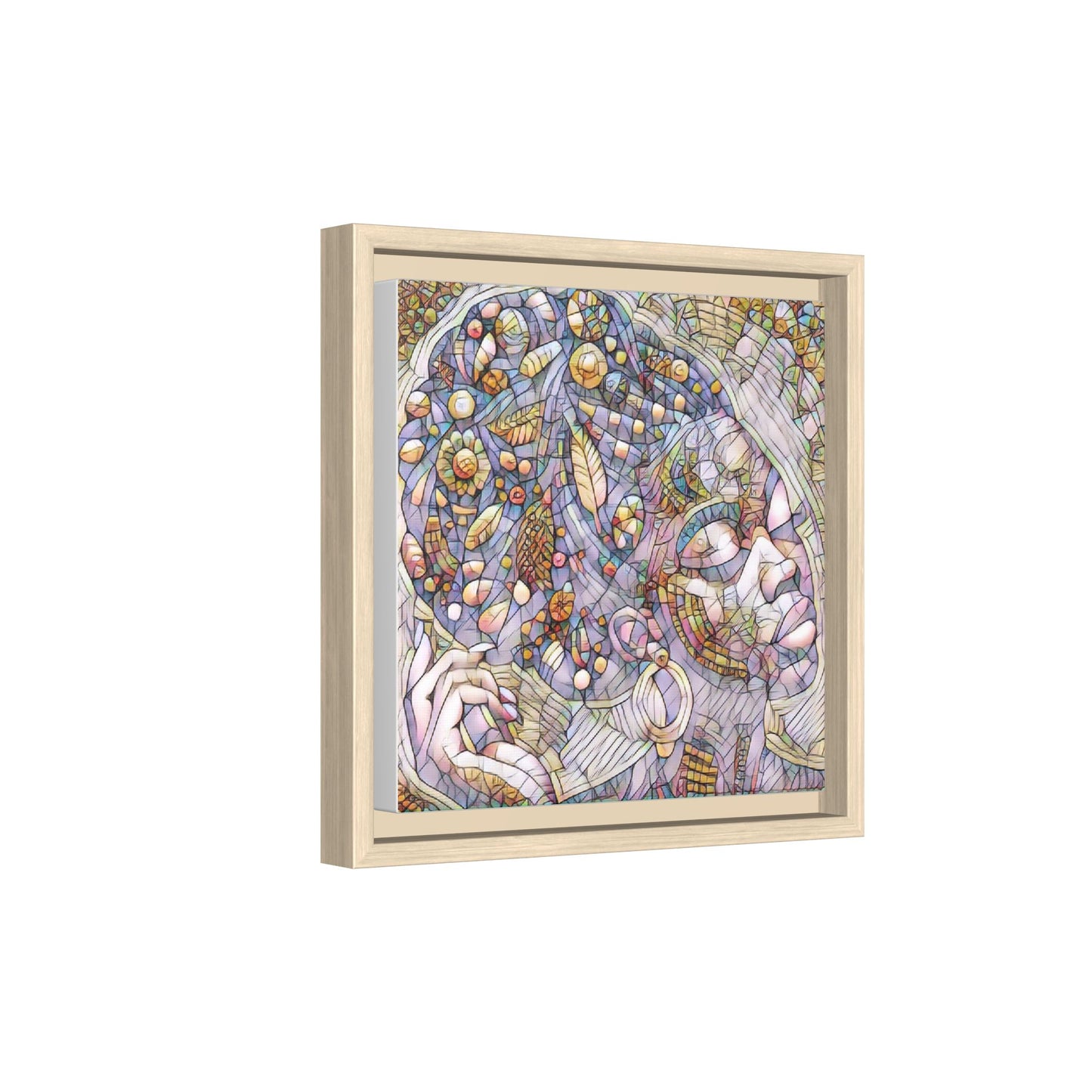 Bohemian Mosaic Woman Matte Canvas Framed Wall Art