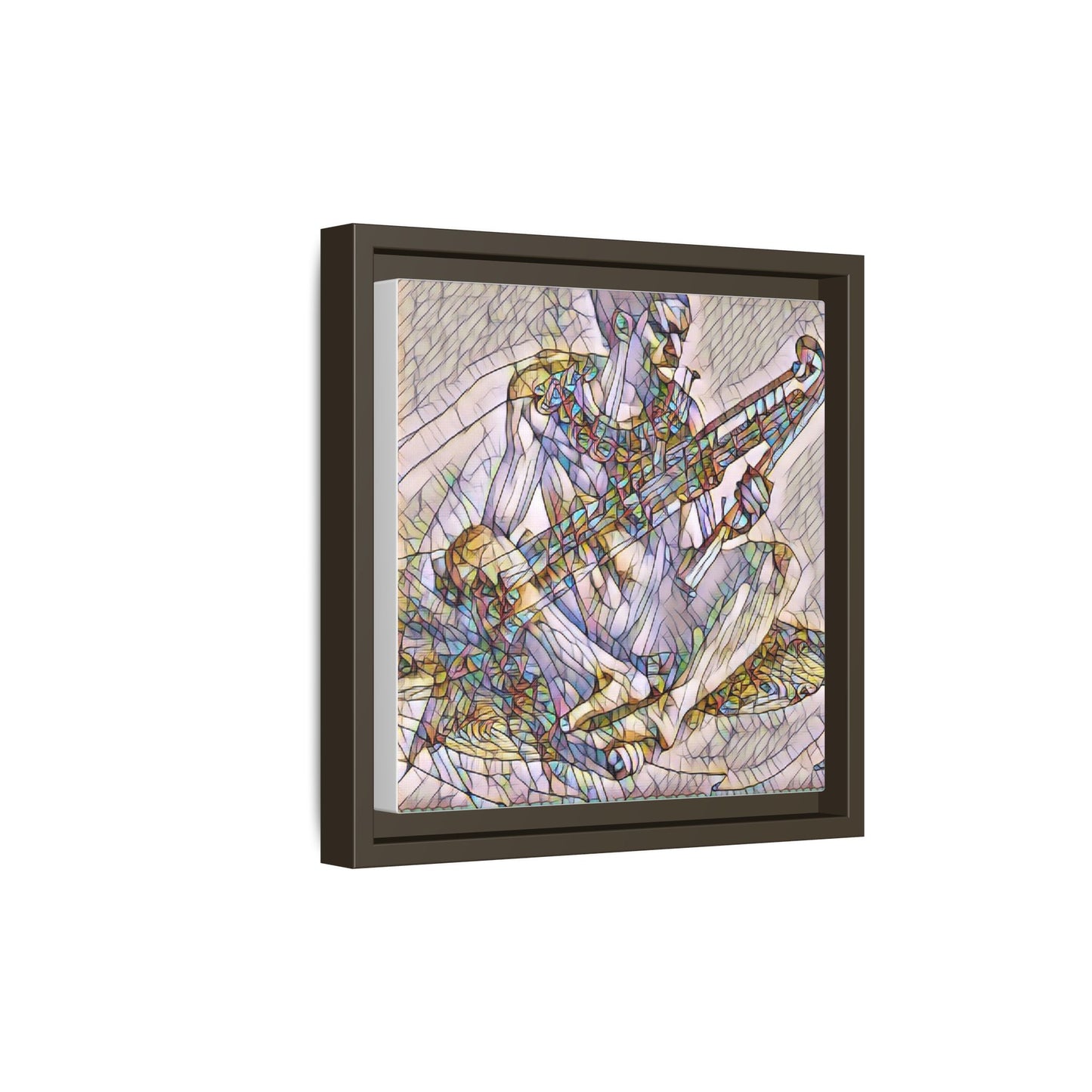 Framed Abstract Musician Canvas Art — Multicolor Modern Wall Decor