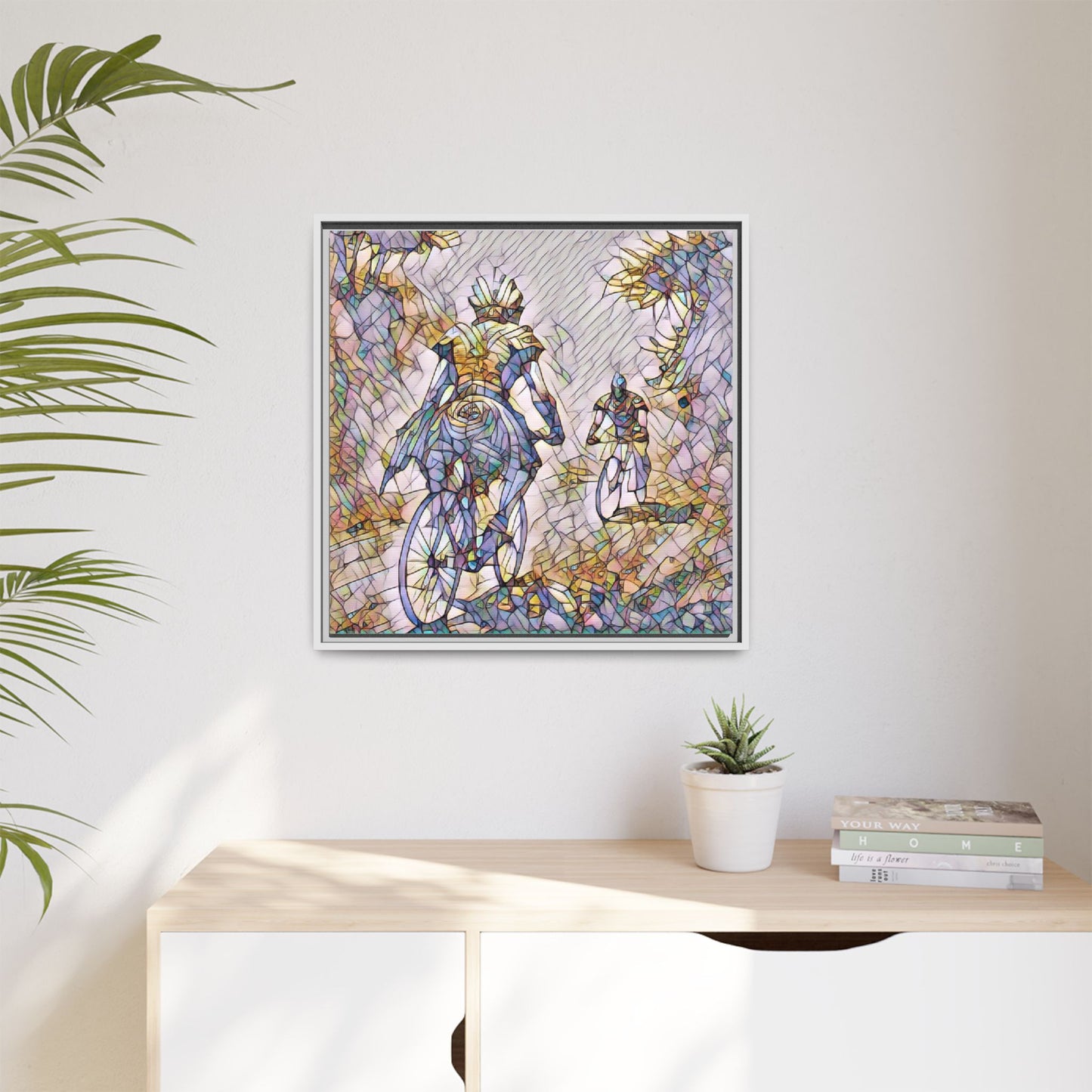 Cycling Art Print — Framed Matte Canvas Wall Art
