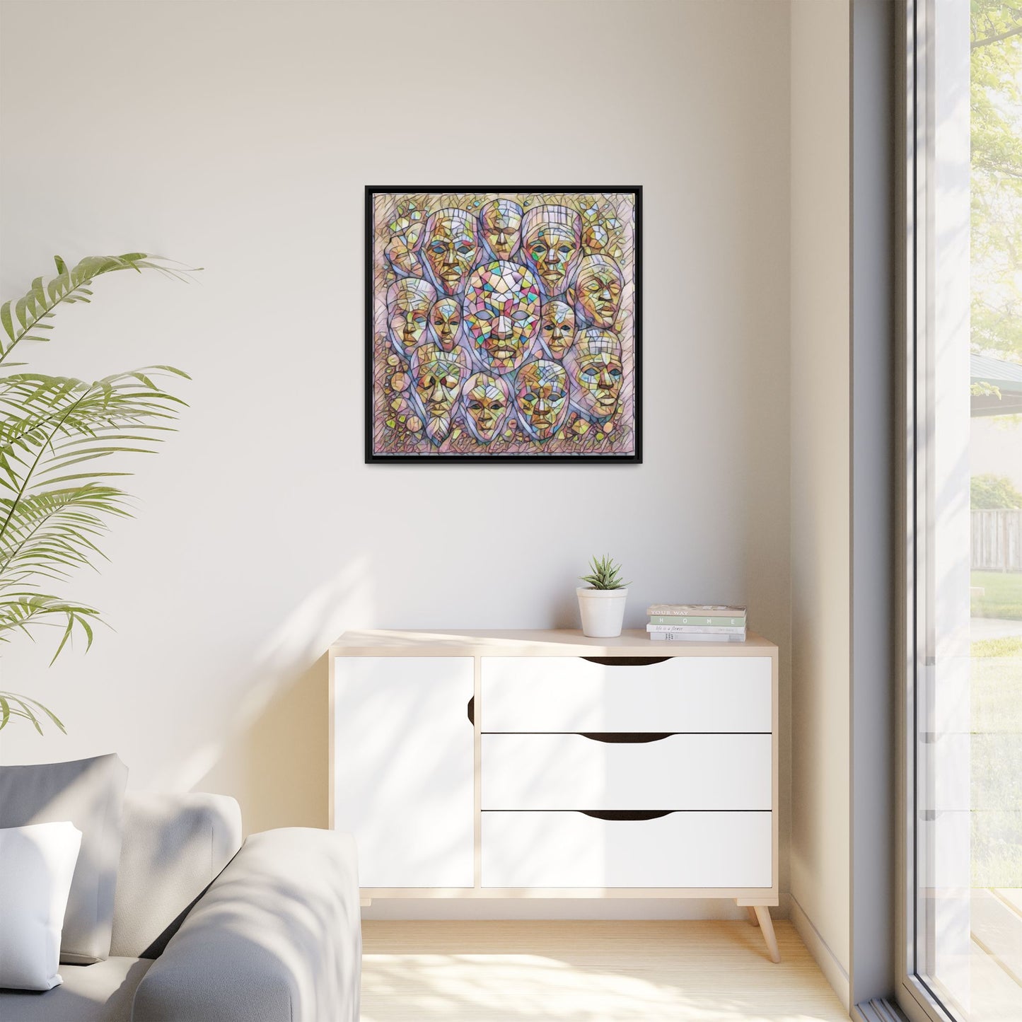 Framed Art Print — Mosaic Faces Matte Canvas