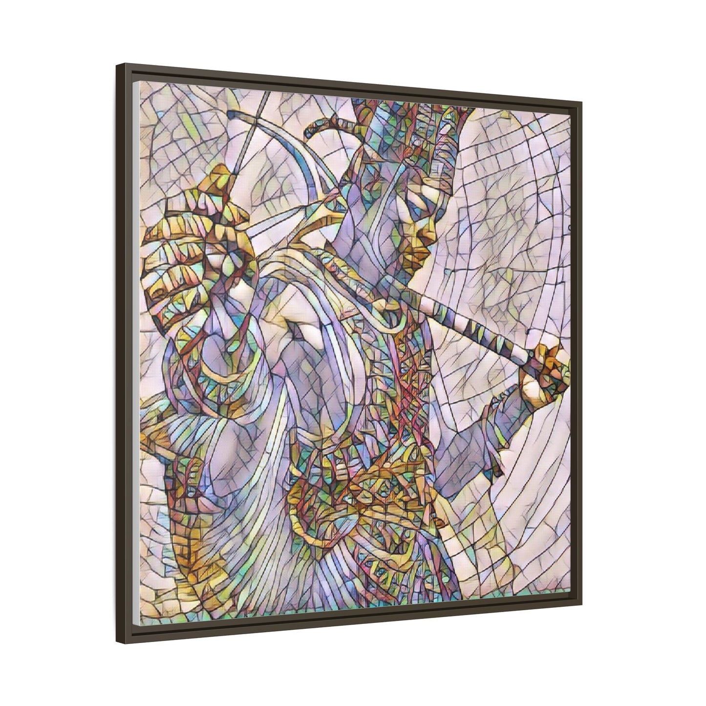 Egyptian God Mosaic Matte Canvas Framed Art