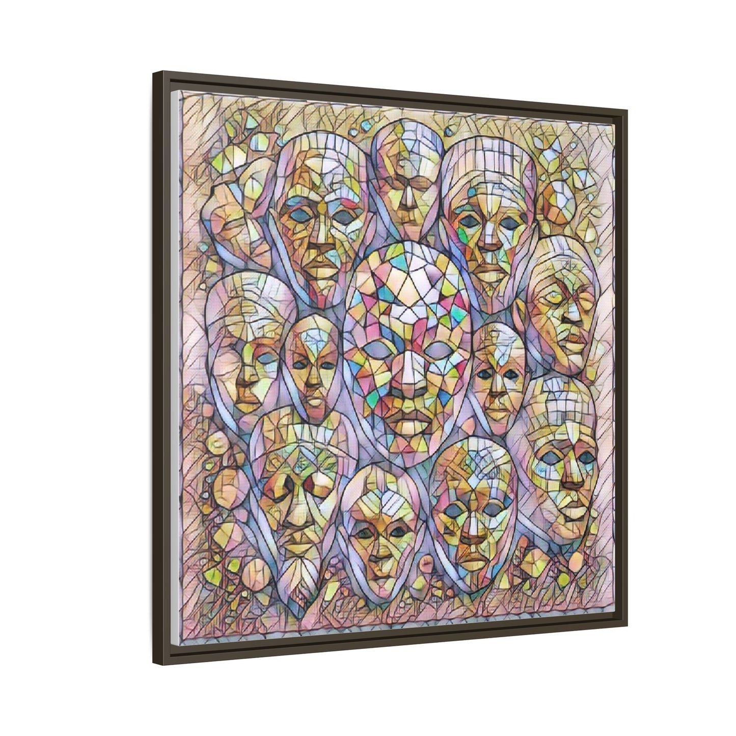 Framed Art Print — Mosaic Faces Matte Canvas
