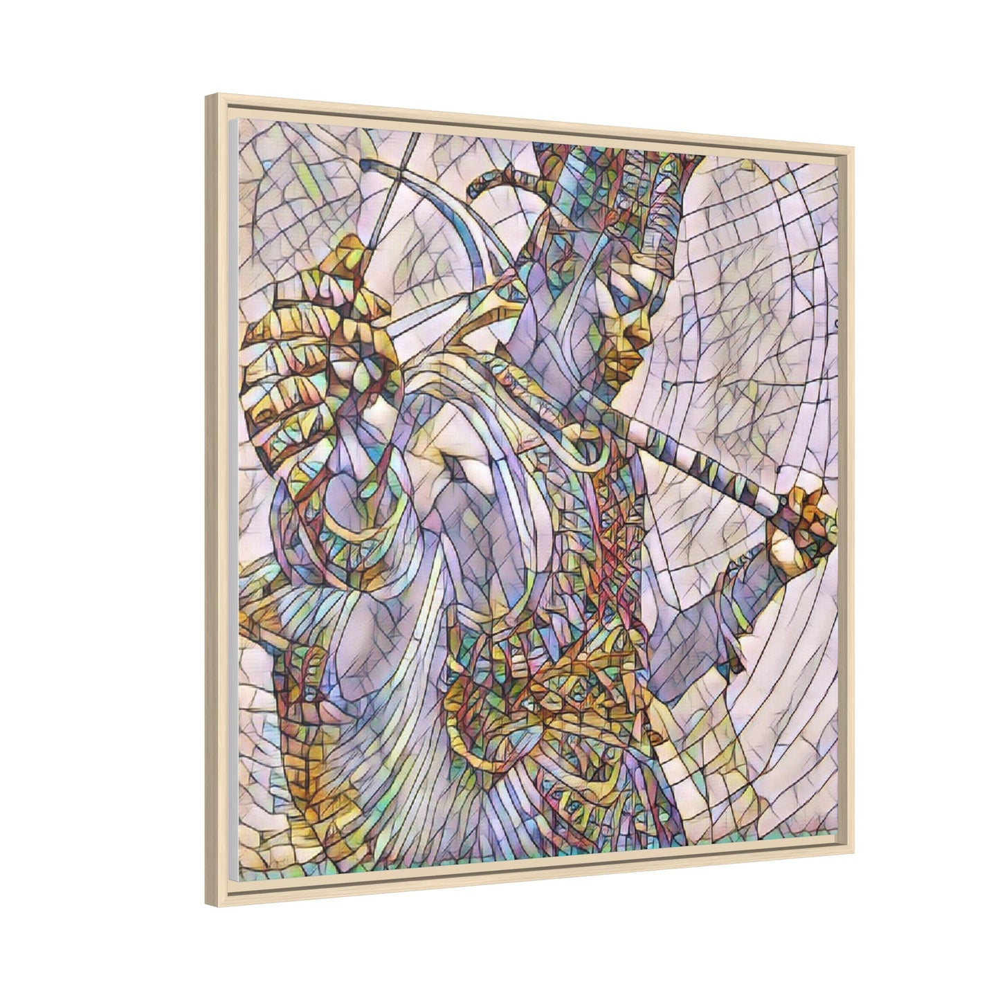 Egyptian God Mosaic Matte Canvas Framed Art