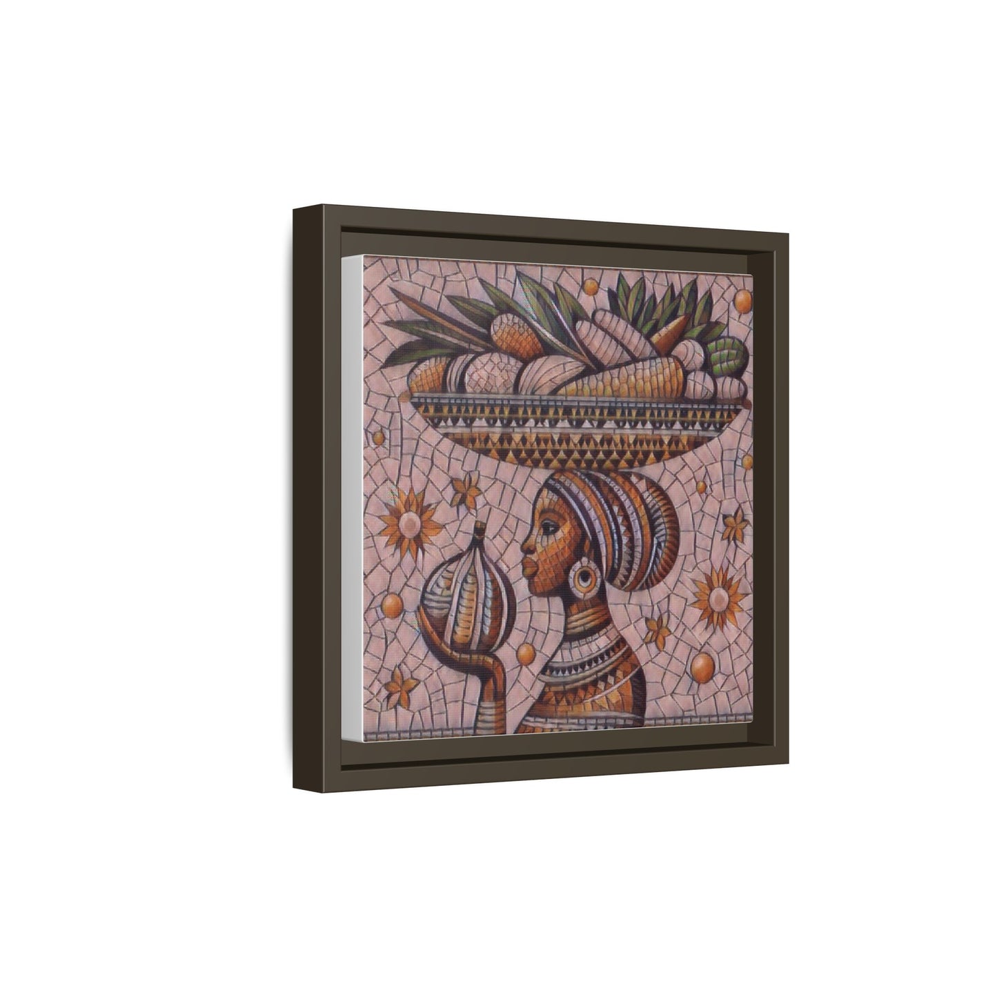 Egyptian Mosaic Goddess Matte Framed Canvas Wall Art