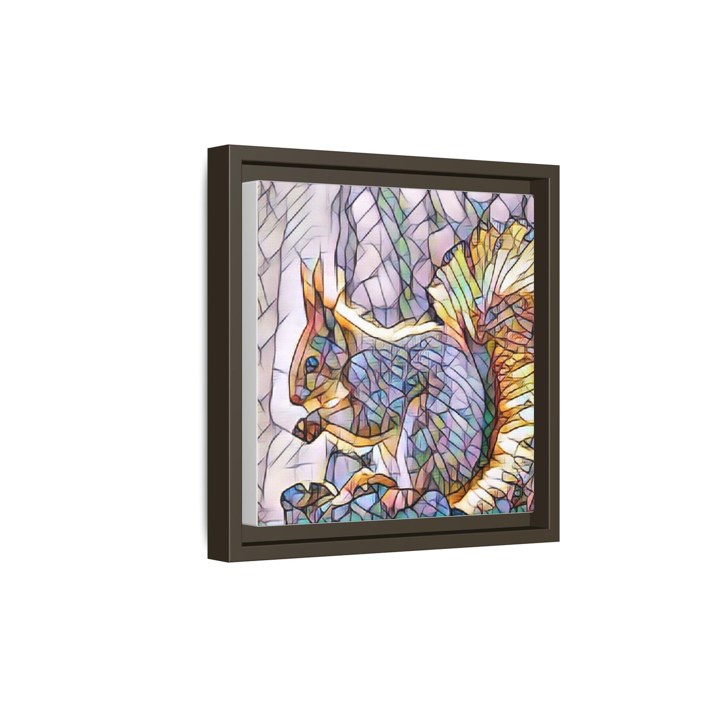 Framed Squirrel Mosaic Matte Canvas Wall Art