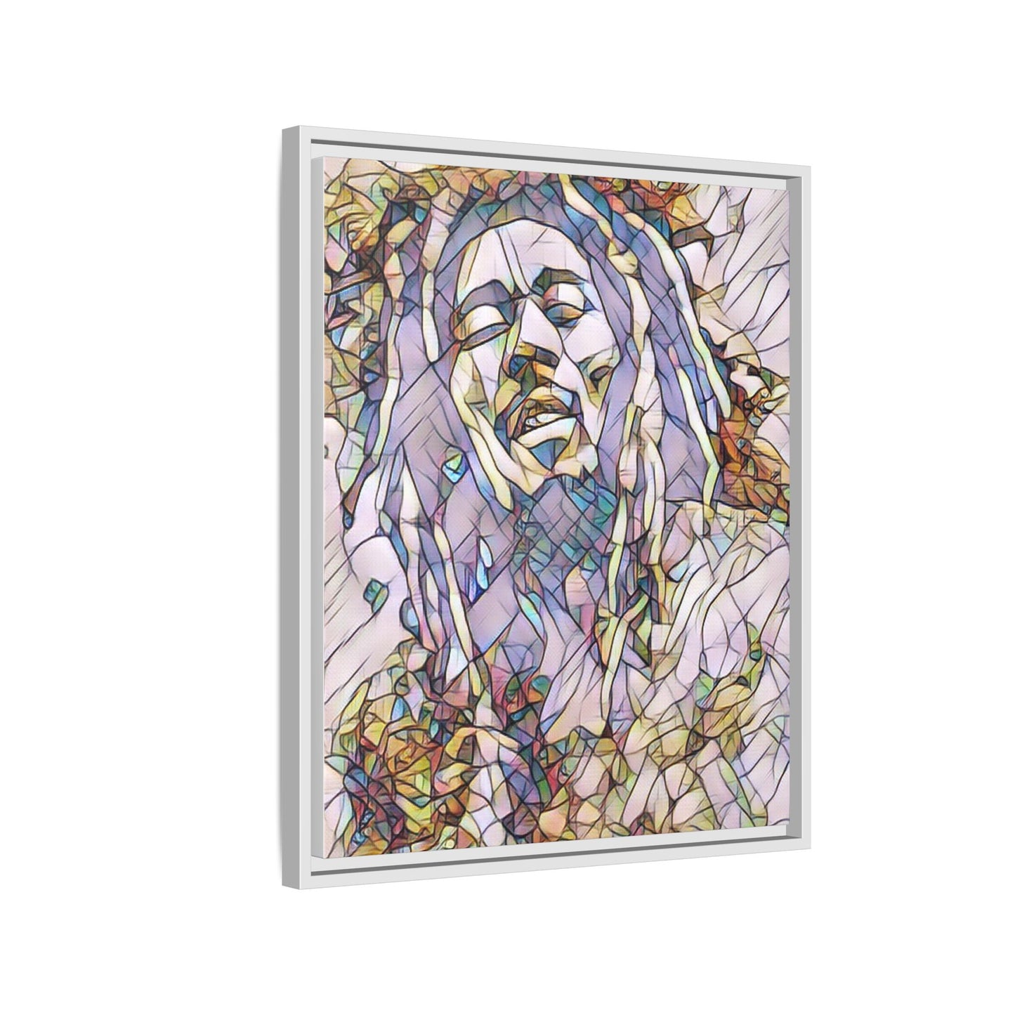Abstract Multicolor Portrait Matte Canvas Framed Wall Art