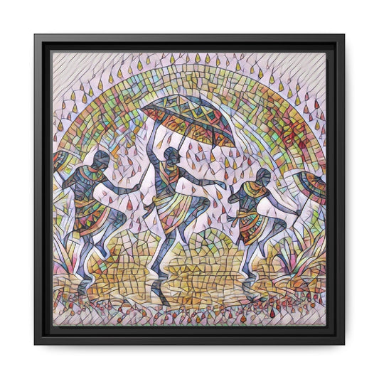 Framed Canvas Art — Colorful African Dance Mosaic