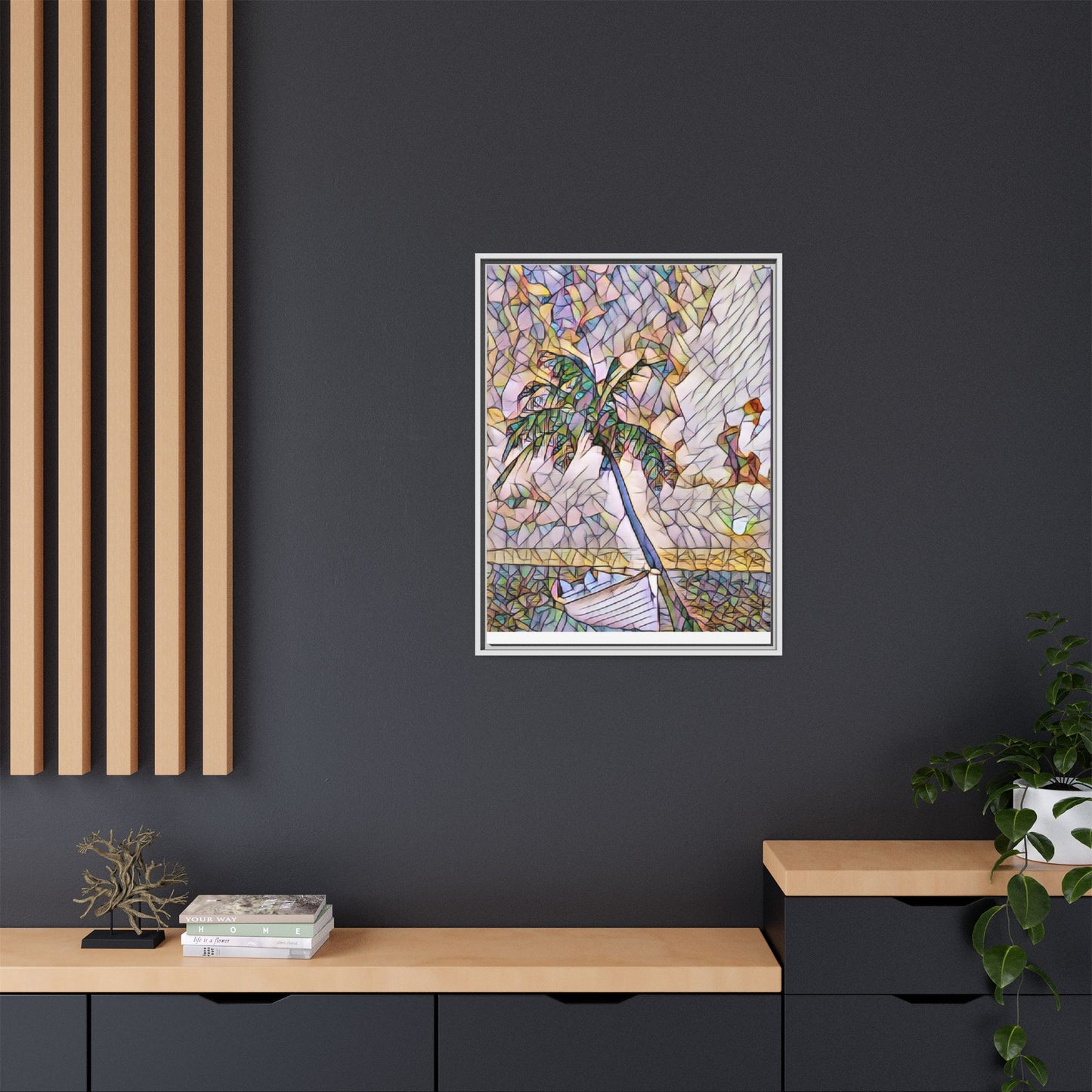 Tropical Palm Canvas Print — Framed Matte Wall Art
