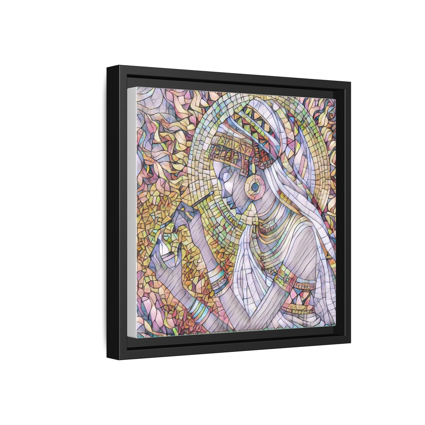 Egyptian Goddess Stained-Glass Matte Canvas (Framed)