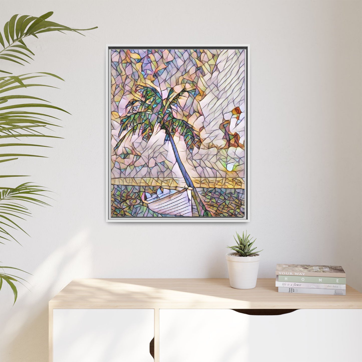 Tropical Palm Canvas Print — Framed Matte Wall Art