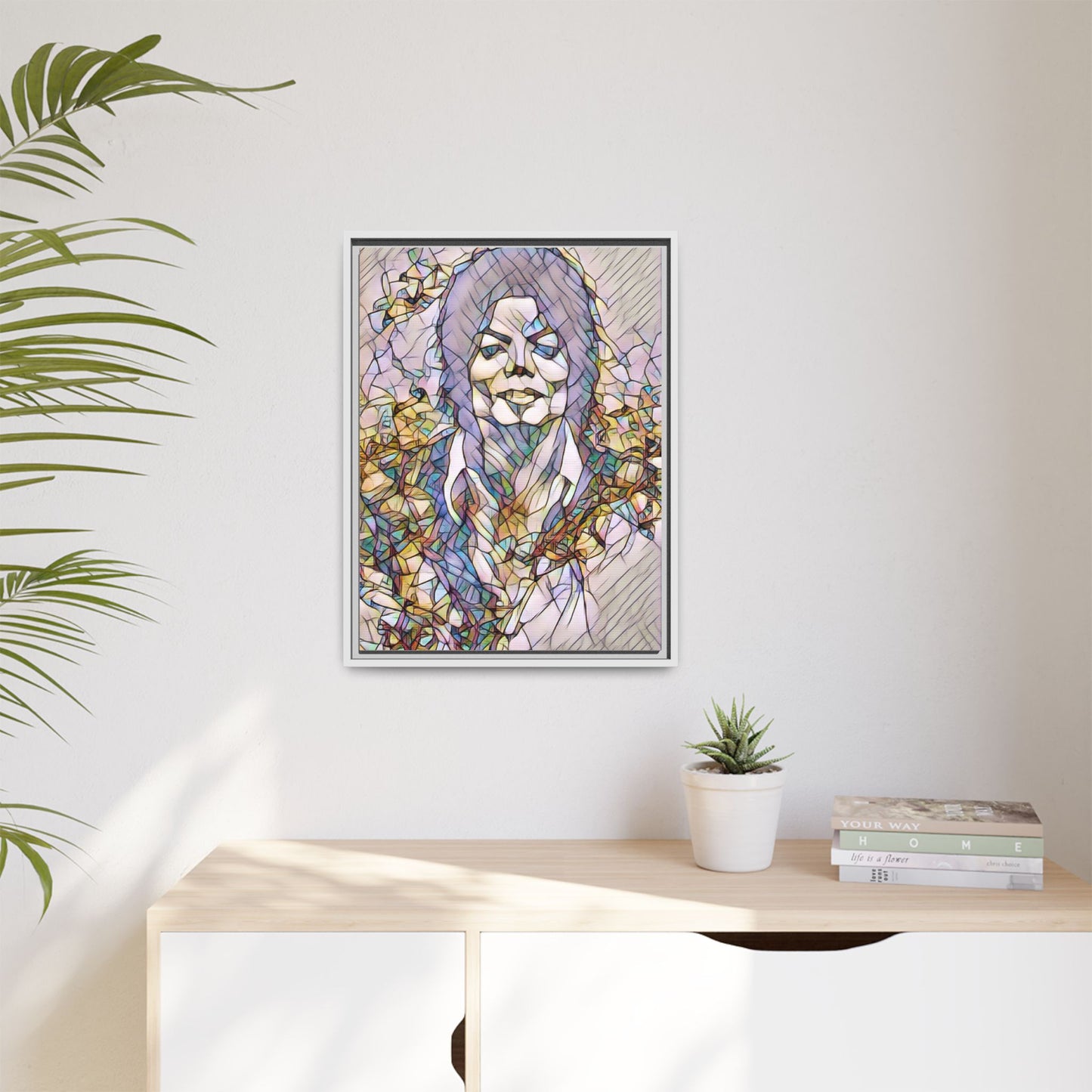 Abstract Stained-Glass Portrait Matte Canvas (Framed)