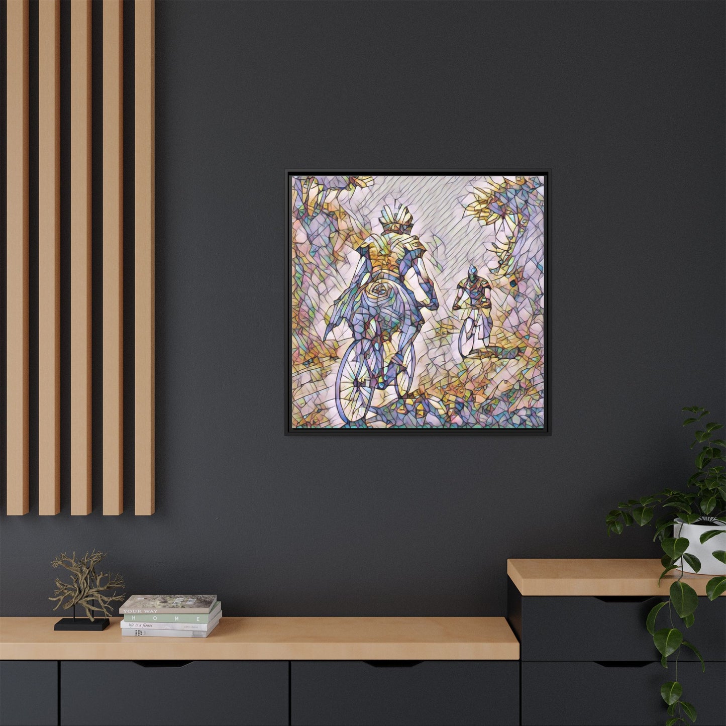 Cycling Art Print — Framed Matte Canvas Wall Art
