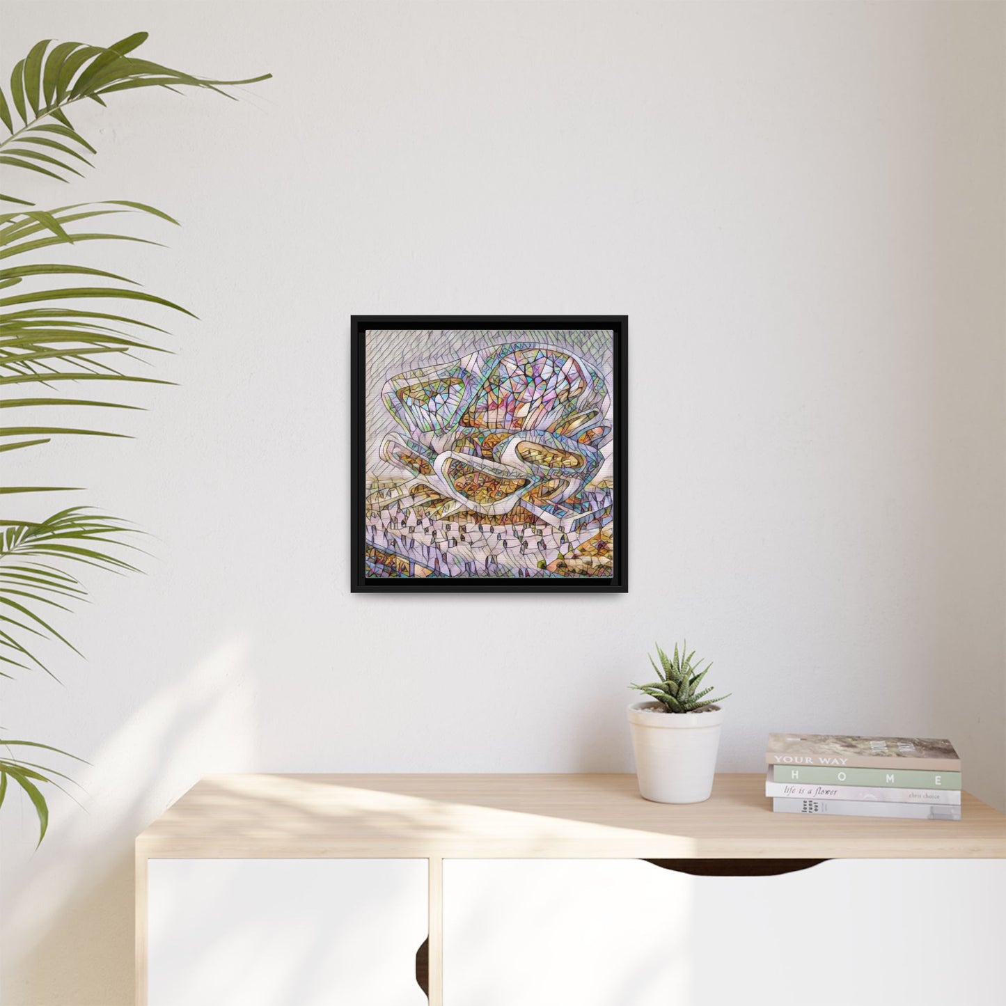 Abstract Colorful Sculpture Matte Canvas Framed Wall Art