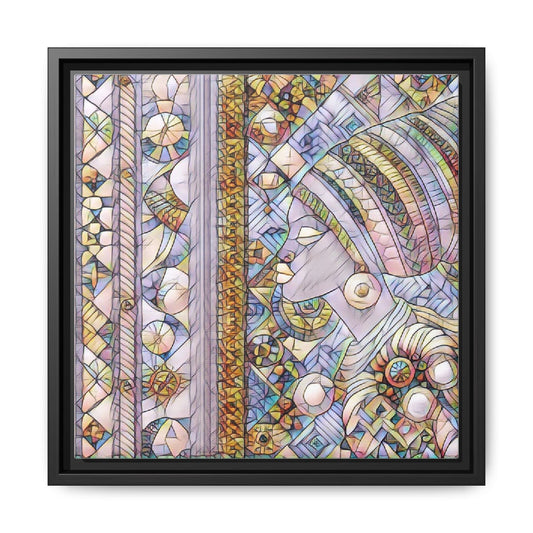 Afrocentric Stained-Glass Portrait Matte Framed Canvas