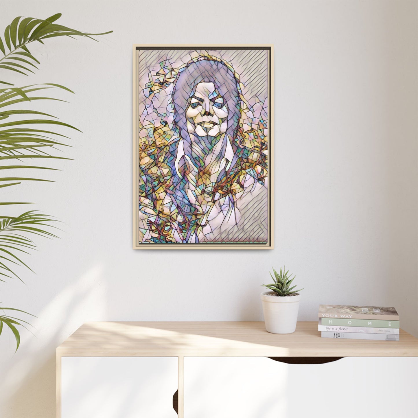 Abstract Stained-Glass Portrait Matte Canvas (Framed)