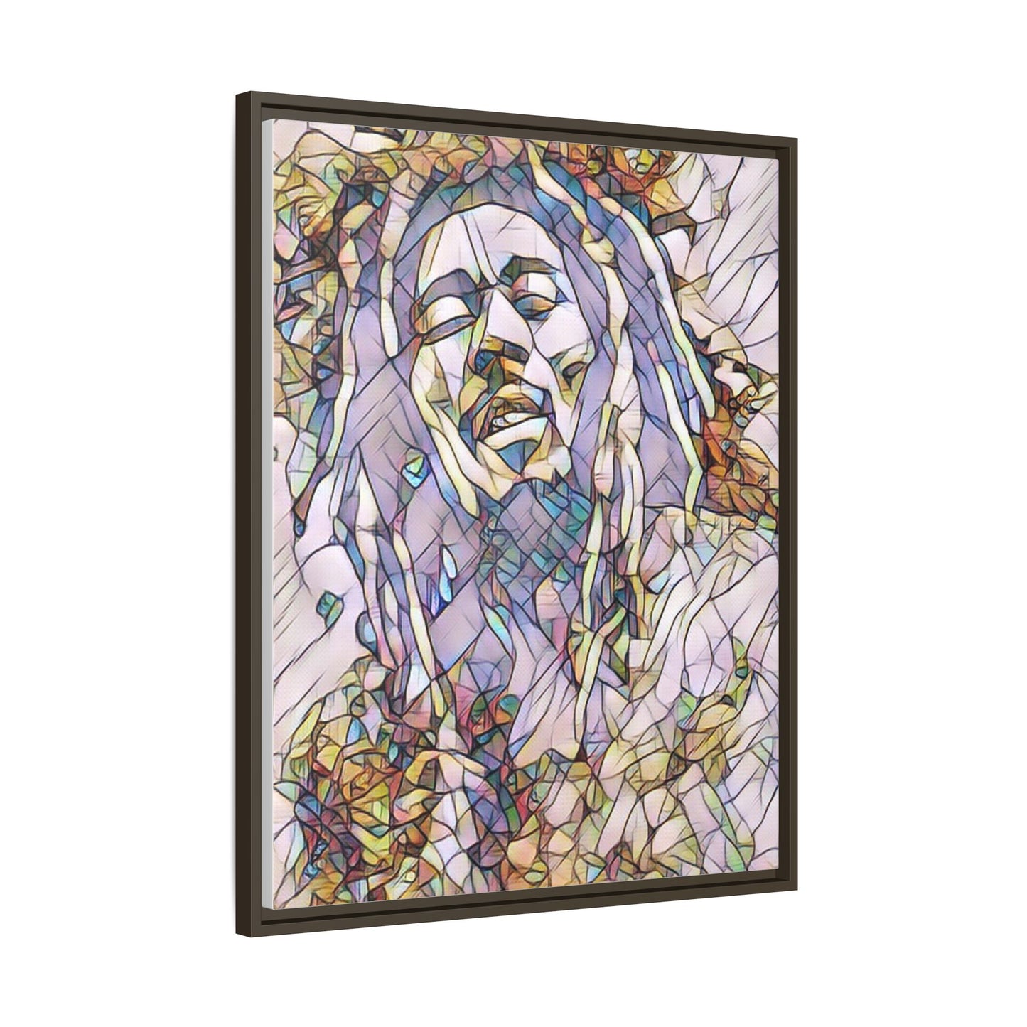Abstract Multicolor Portrait Matte Canvas Framed Wall Art