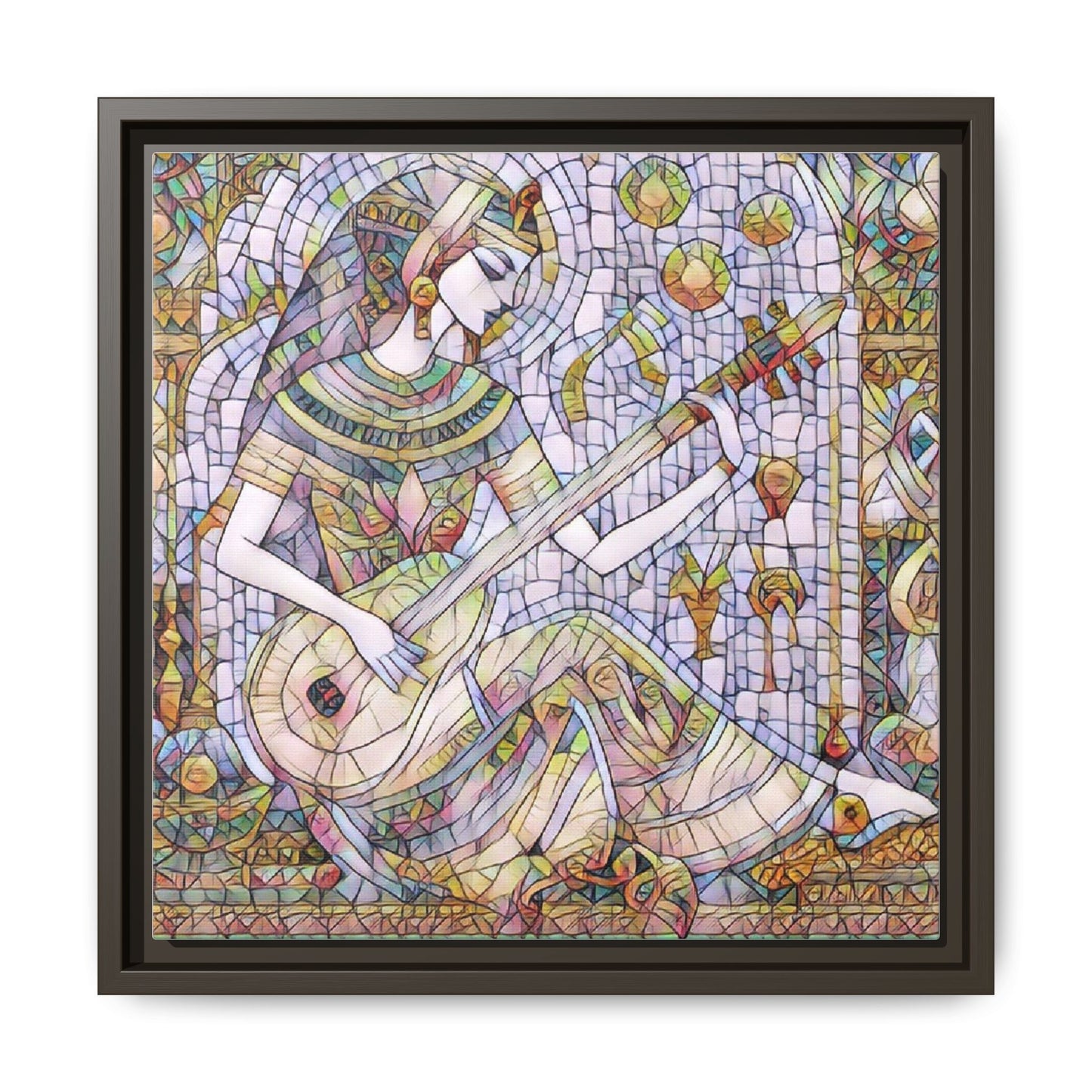 Egyptian Muse Mosaic Matte Canvas Framed Wall Art