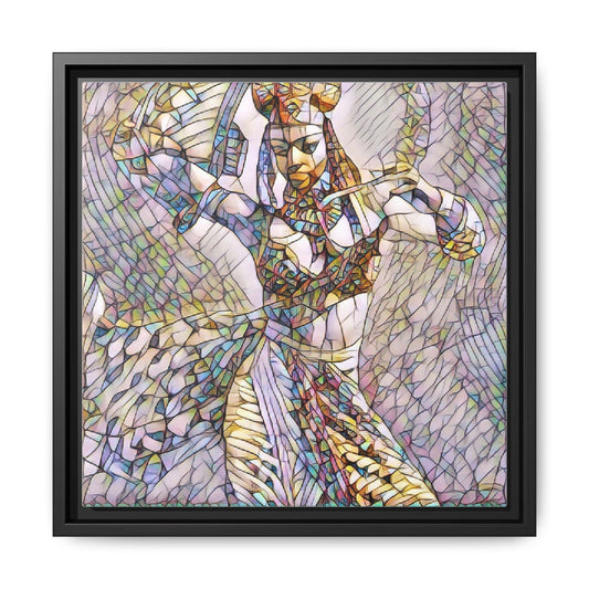 Stained-Glass Style Dancer Framed Canvas Art