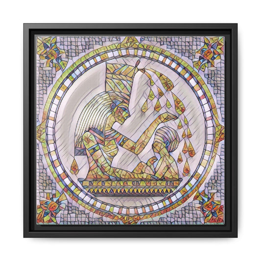 Framed Matte Canvas - Stained Glass Mother & Child Wall Art