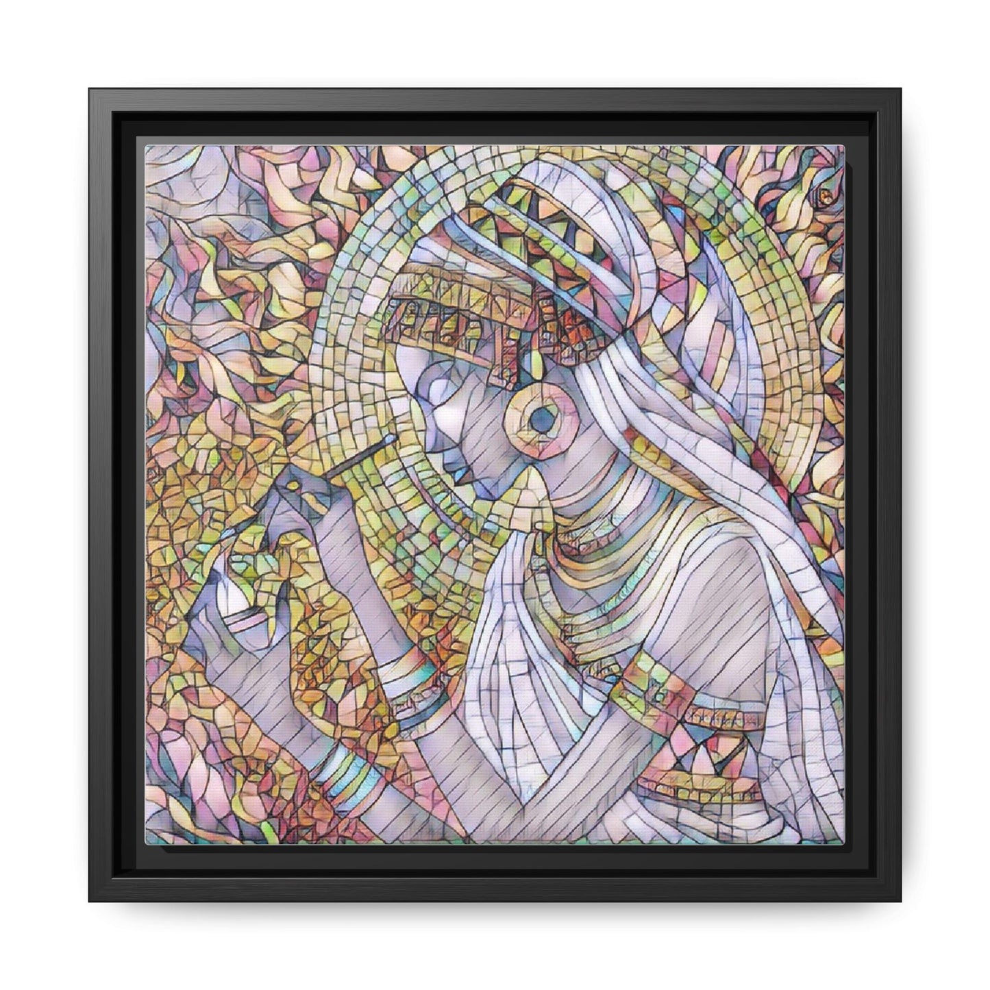 Egyptian Goddess Stained-Glass Matte Canvas (Framed)