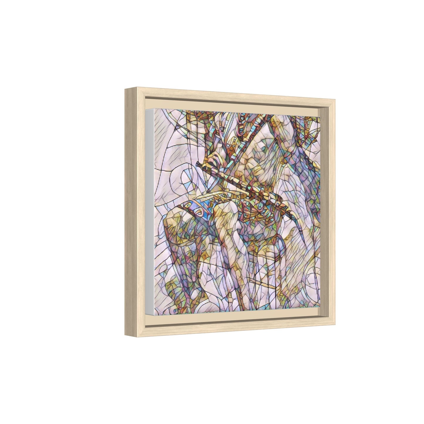 Framed Abstract Musician Canvas Art — Multi‑Color Jazz Saxophone Print
