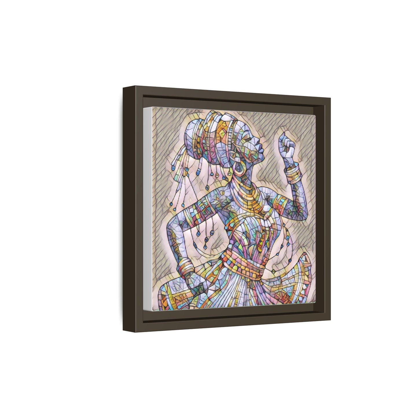 Framed Canvas Art — Colorful Mosaic Dancer