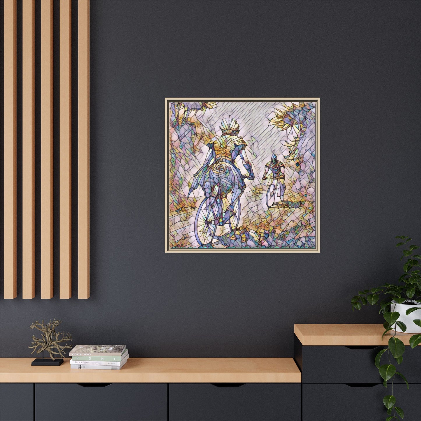 Cycling Art Print — Framed Matte Canvas Wall Art