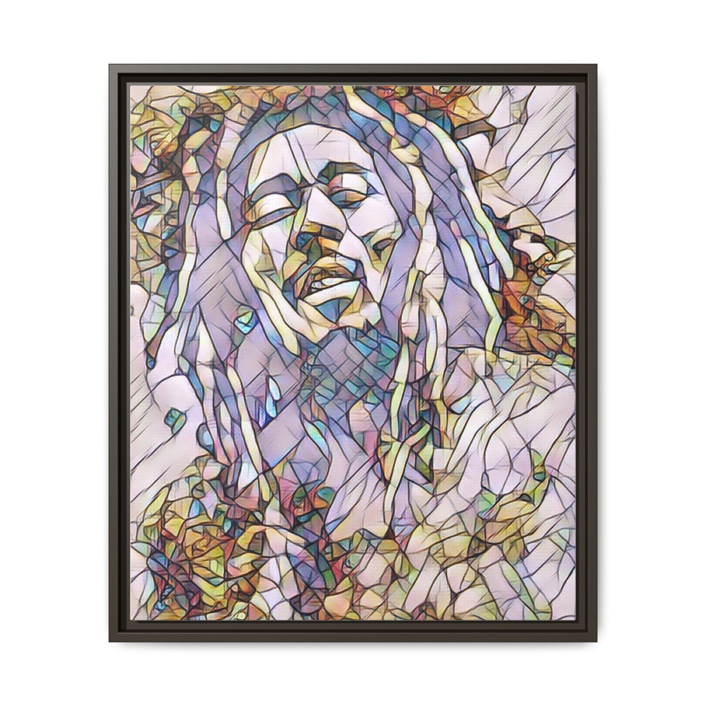 Abstract Multicolor Portrait Matte Canvas Framed Wall Art