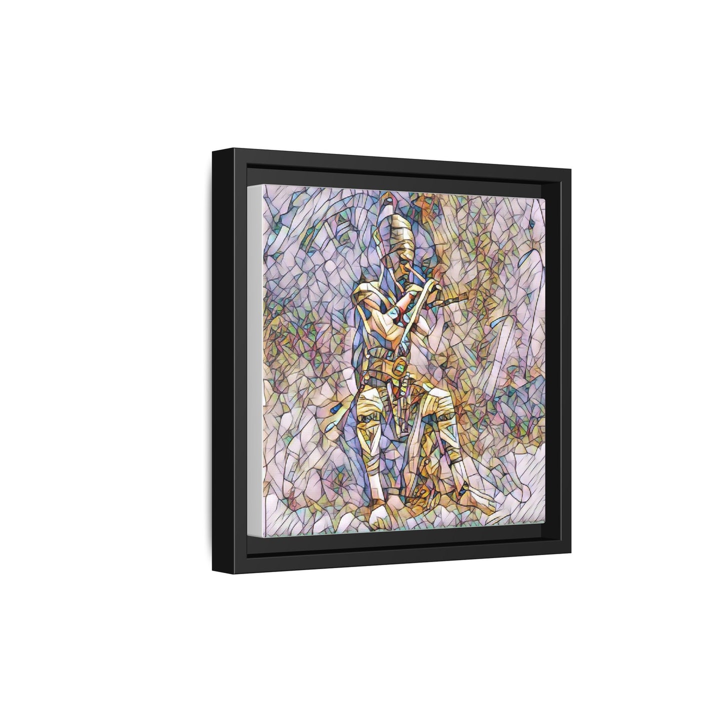 Framed Matte Canvas - Stained Glass Knight Artwork