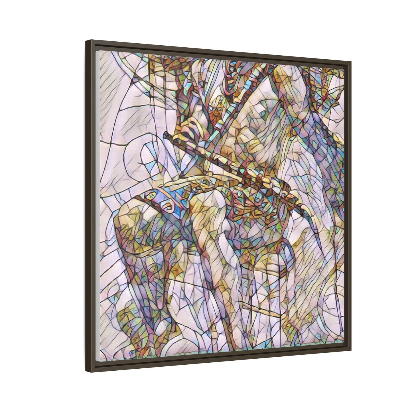 Framed Abstract Musician Canvas Art — Multi‑Color Jazz Saxophone Print