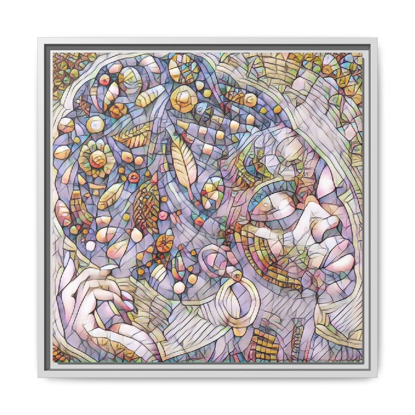 Bohemian Mosaic Woman Matte Canvas Framed Wall Art