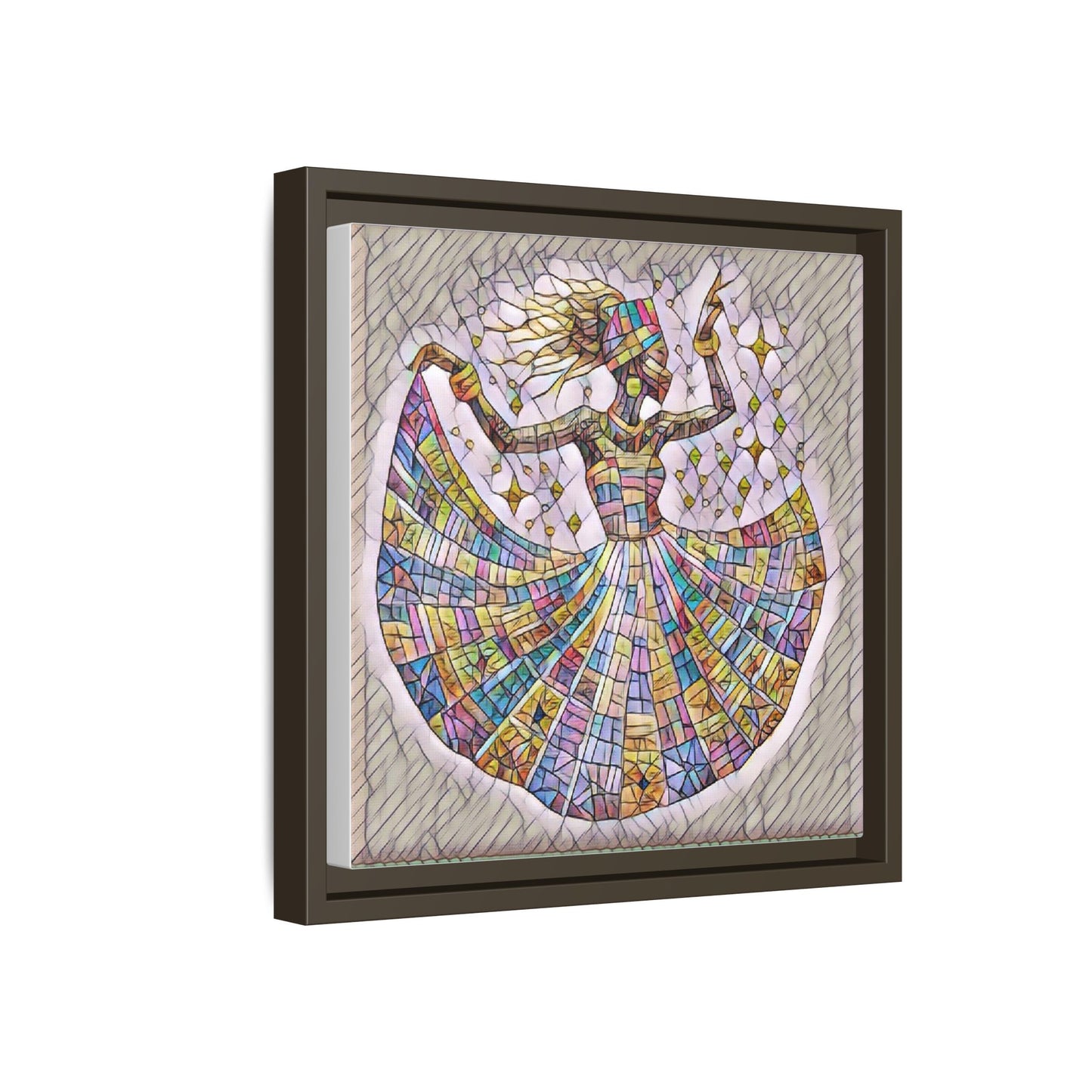 Colorful Mosaic Dance Framed Canvas Art