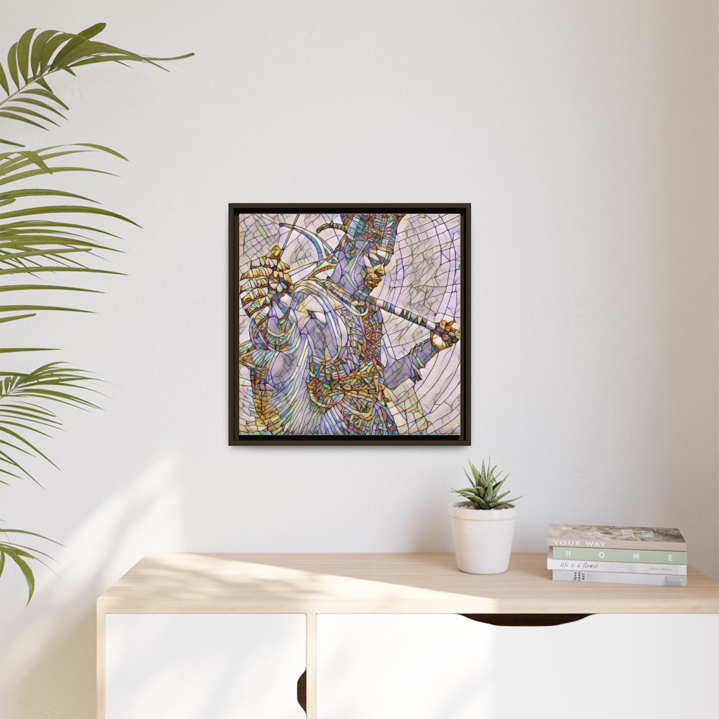 Egyptian God Mosaic Matte Canvas Framed Art