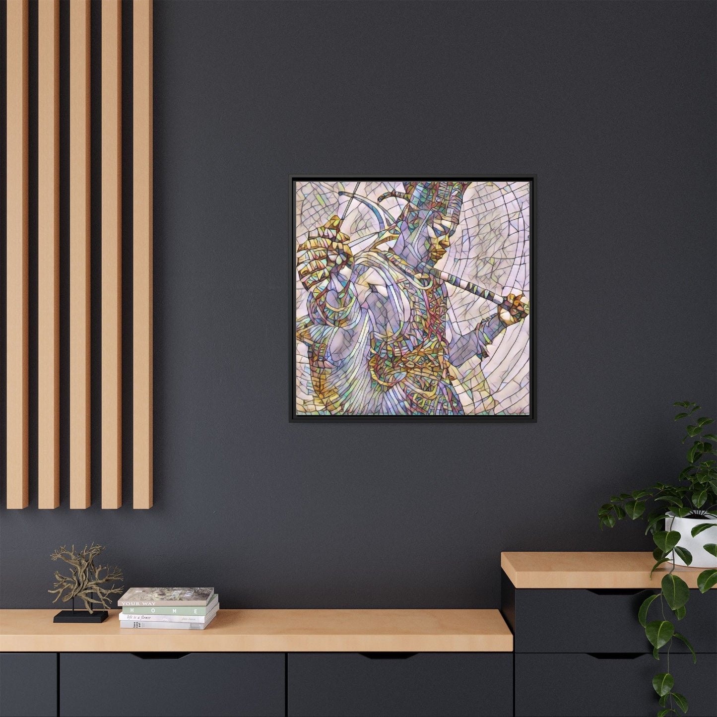 Egyptian God Mosaic Matte Canvas Framed Art