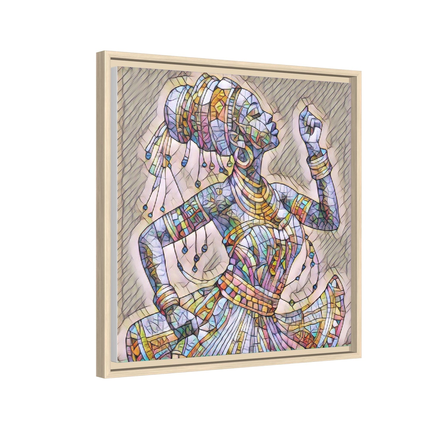 Framed Canvas Art — Colorful Mosaic Dancer
