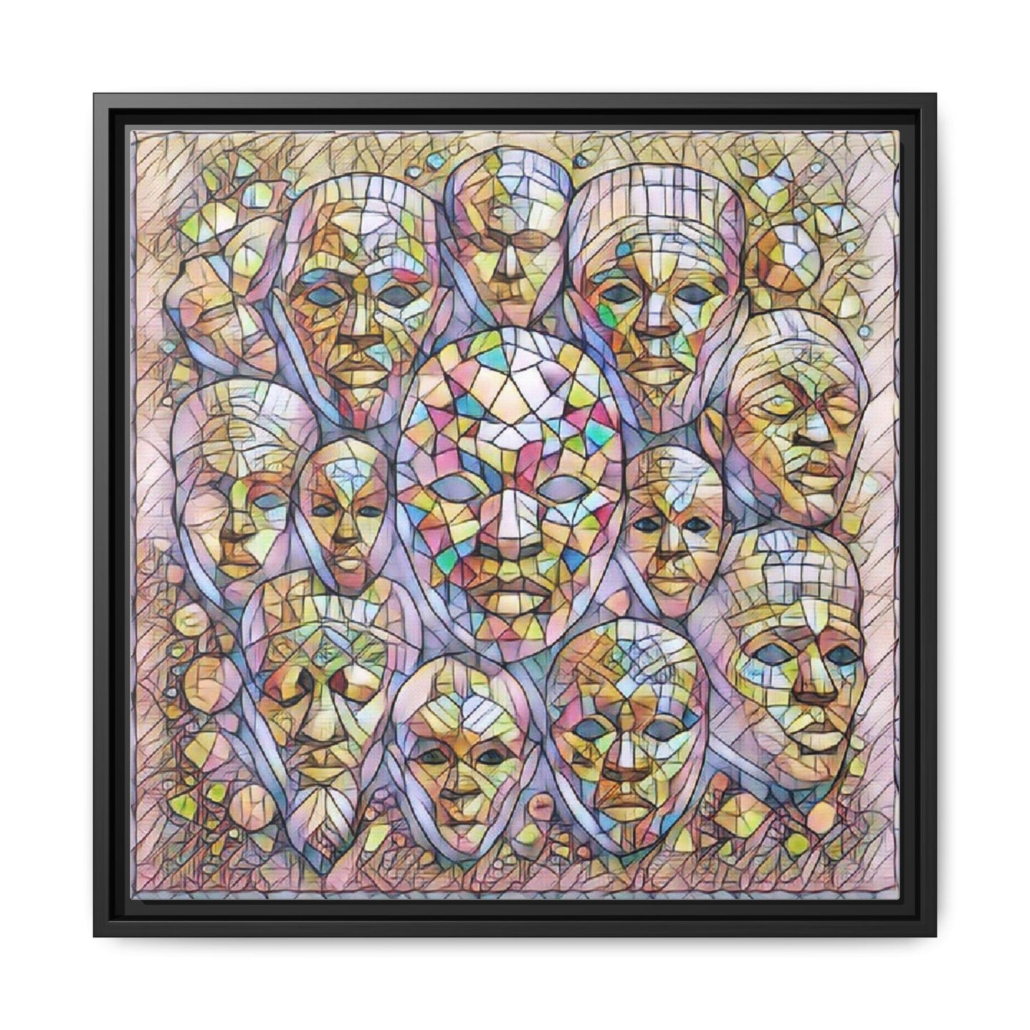 Framed Art Print — Mosaic Faces Matte Canvas