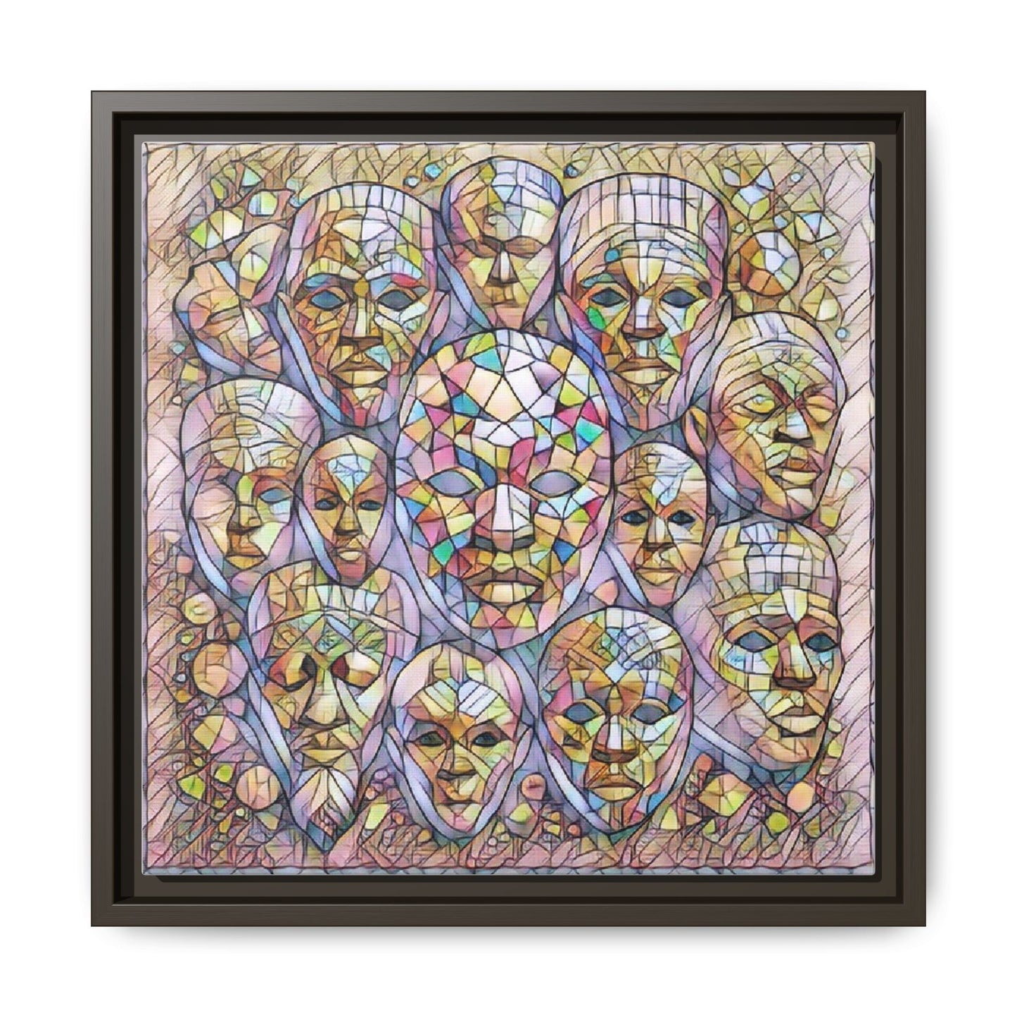 Framed Art Print — Mosaic Faces Matte Canvas