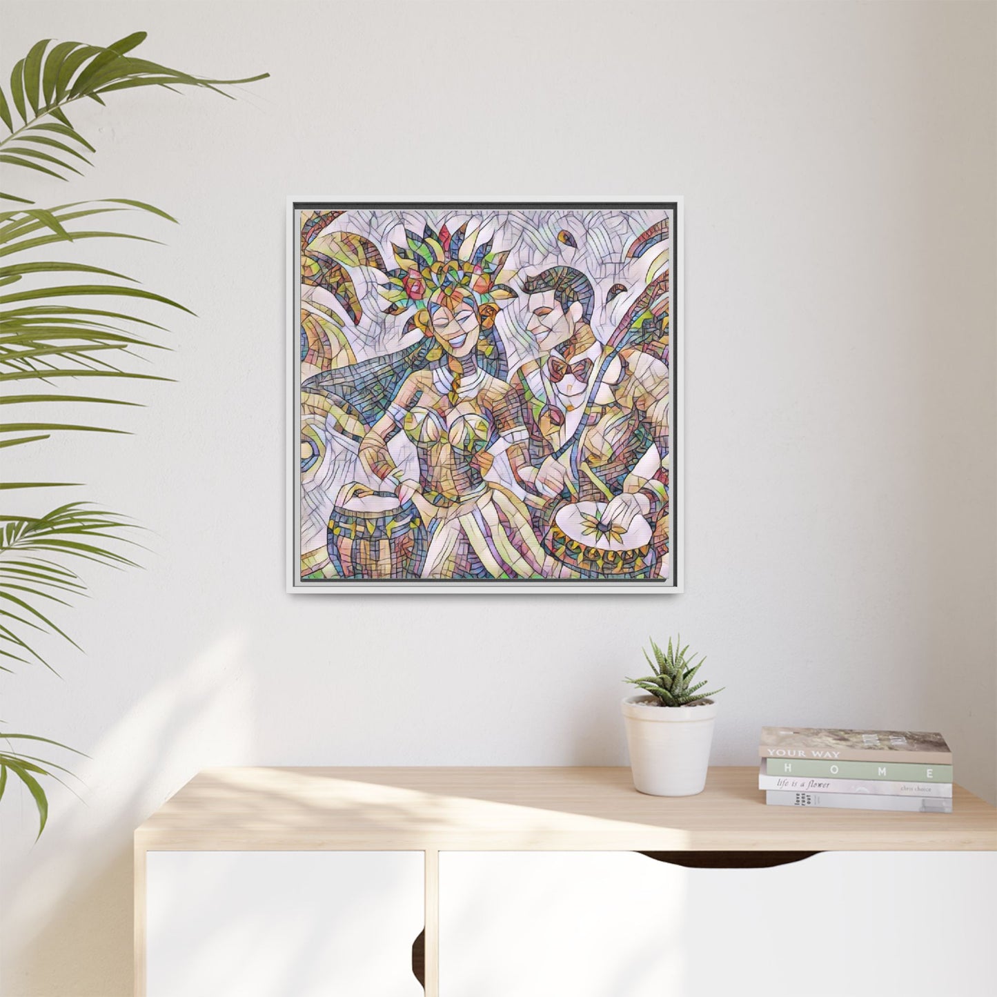 Carnival Samba Dancers Framed Canvas Art — Colorful Brazilian Festival Wall Decor