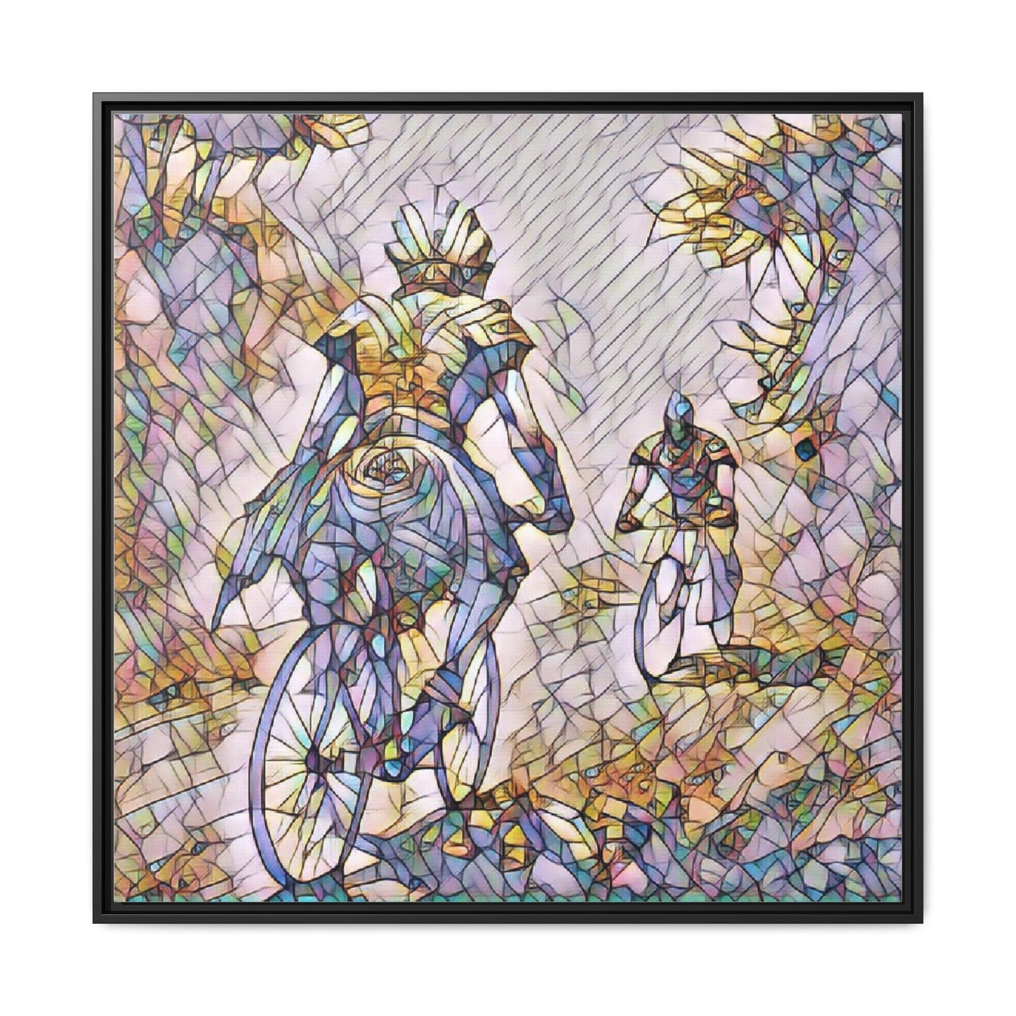 Cycling Art Print — Framed Matte Canvas Wall Art