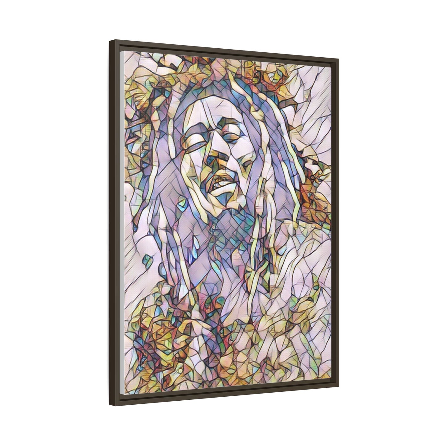 Abstract Multicolor Portrait Matte Canvas Framed Wall Art
