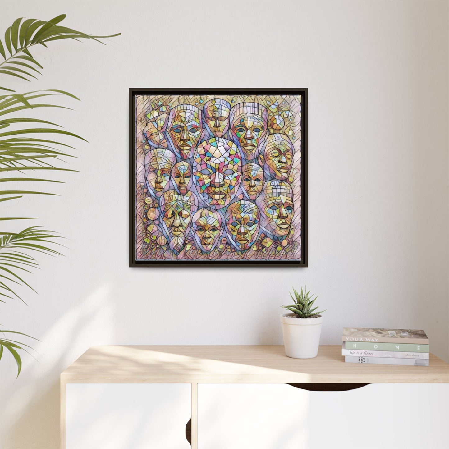 Framed Art Print — Mosaic Faces Matte Canvas
