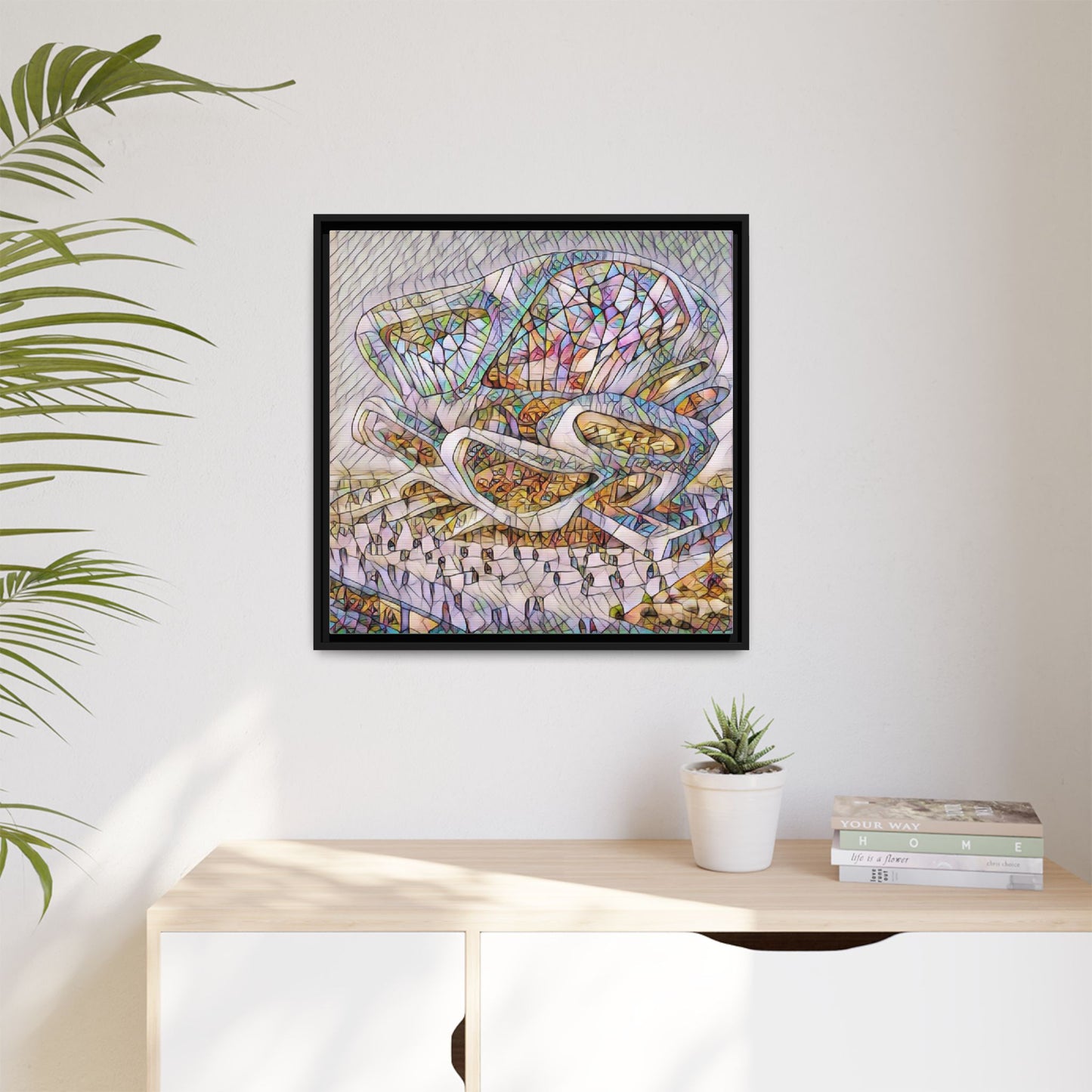 Abstract Colorful Sculpture Matte Canvas Framed Wall Art
