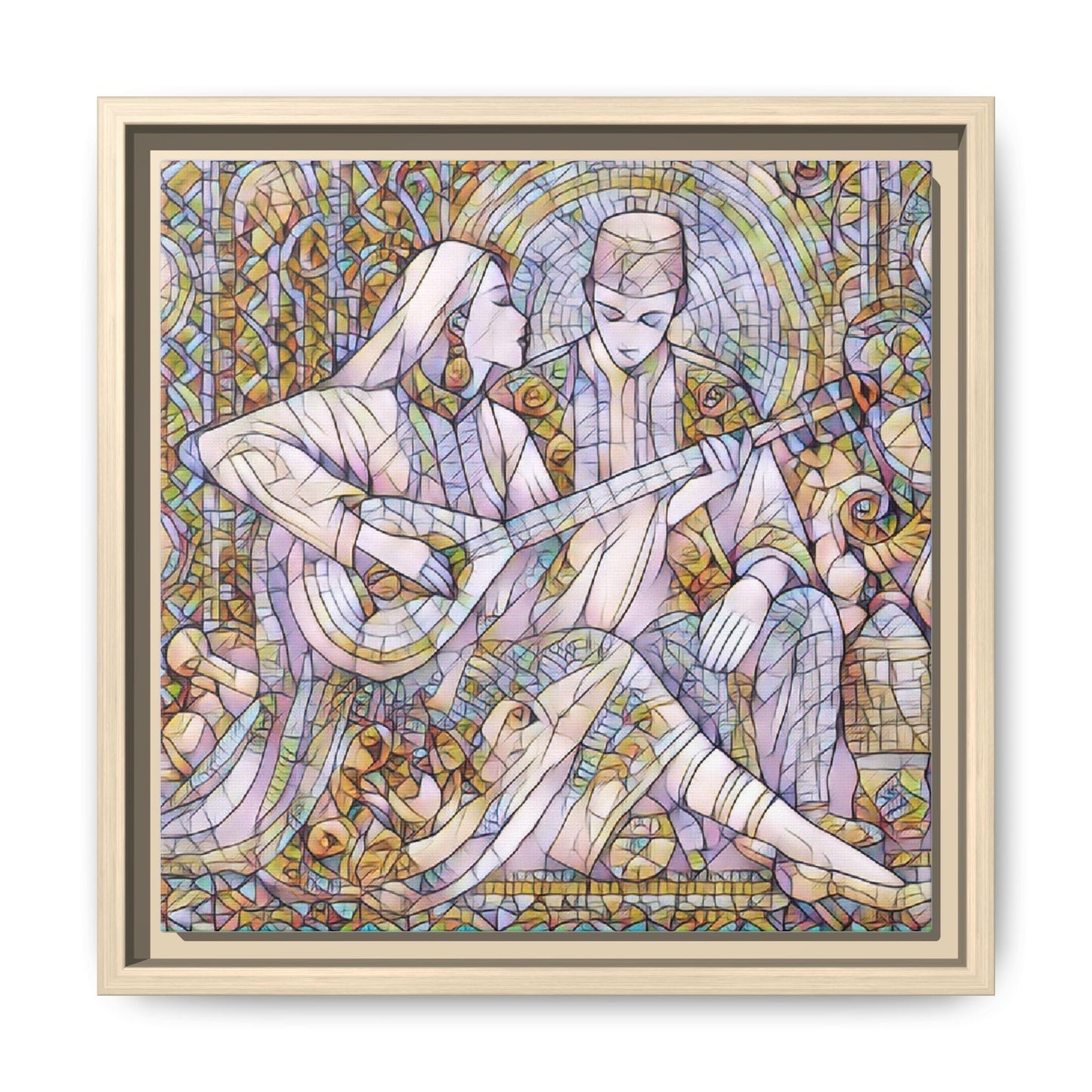 Love Song Serenade - Framed Canvas Wall Art | Guitar Player Romantic Print