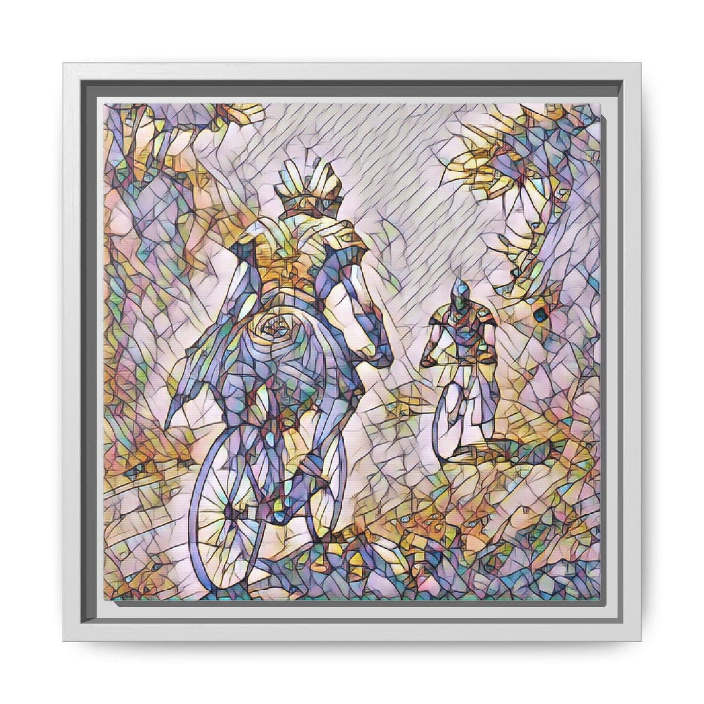 Cycling Art Print — Framed Matte Canvas Wall Art